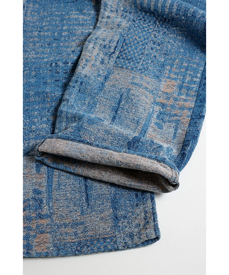 FDMTL(ファンダメンタル)】BORO JAQUARD WIDE PANTS 3YR WASH ワイド