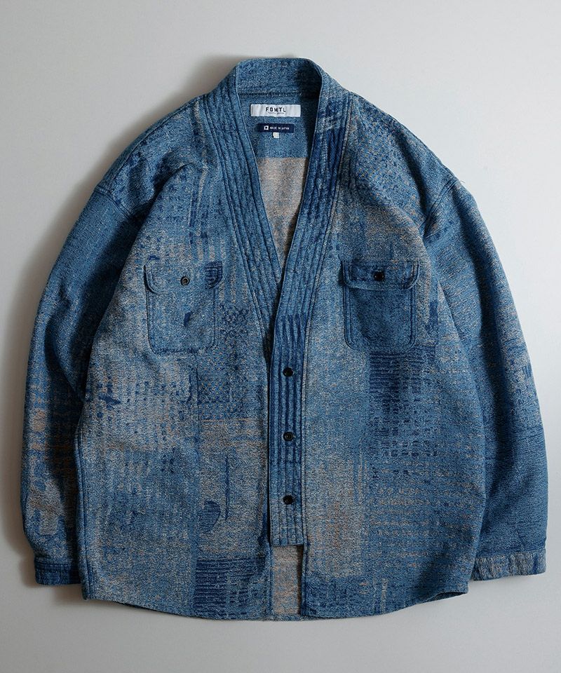 FDMTL(ファンダメンタル)】 BORO JAQUARD HAORI SHIRT 3YR WASH 羽織