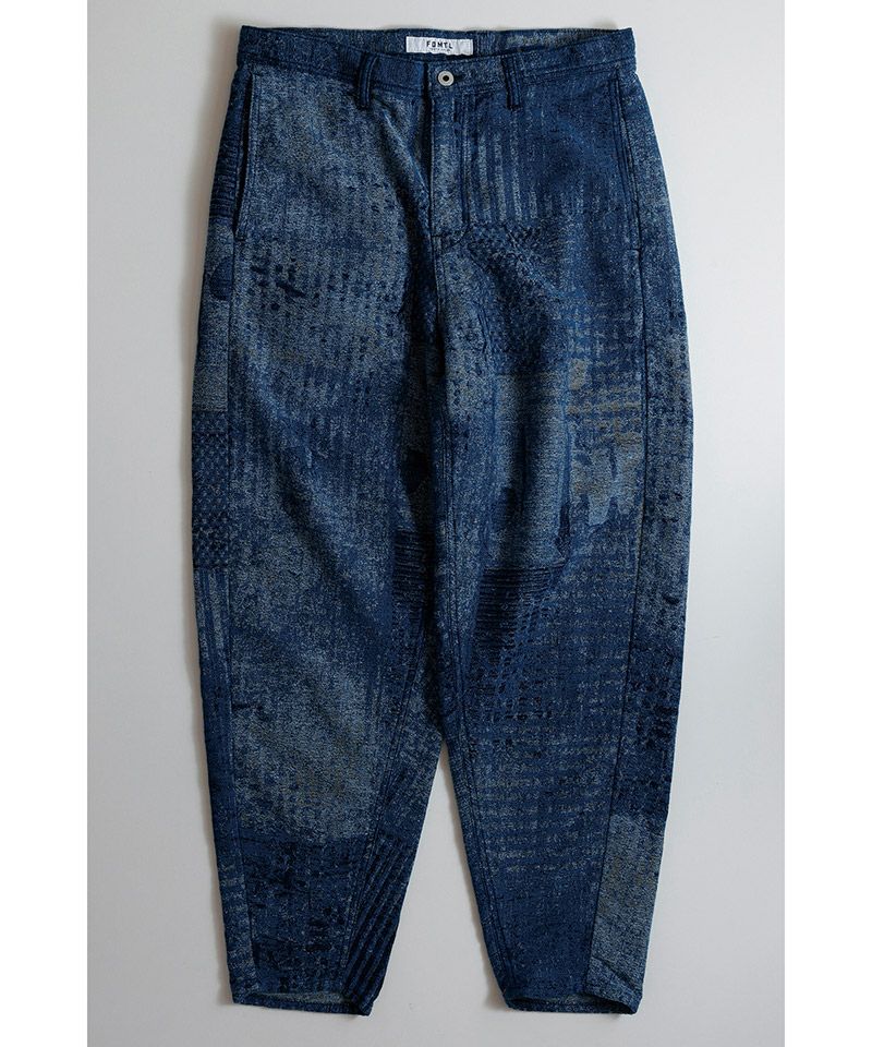FDMTL(ファンダメンタル)】BORO JAQUARD BONTAN PANTS RINSE ボンタン
