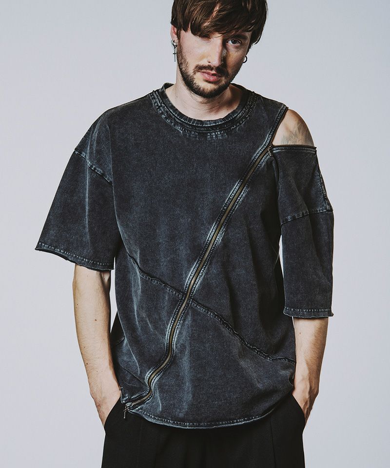 50%OFF【NO ID.(ノーアイディー)】ﾏﾙﾁｼｰﾑZIP BIG-T Tシャツ(456006