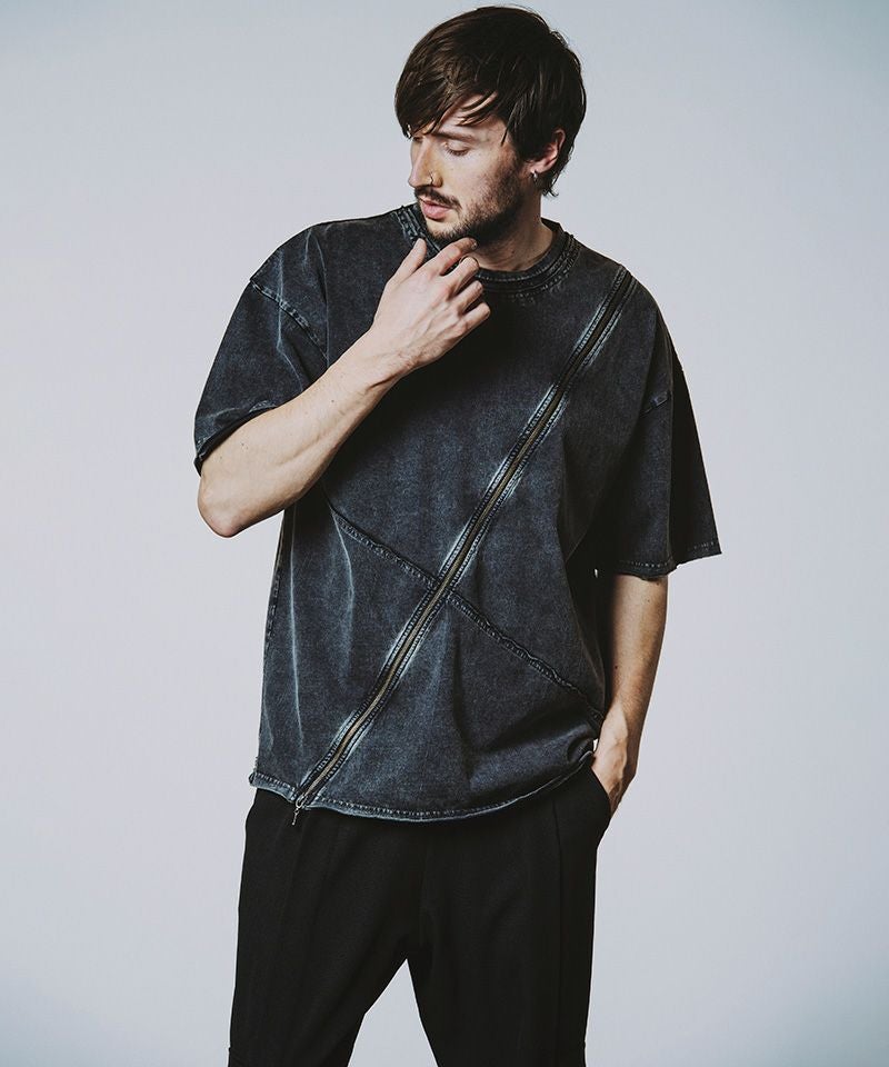 50%OFF【NO ID.(ノーアイディー)】ﾏﾙﾁｼｰﾑZIP BIG-T Tシャツ(456006