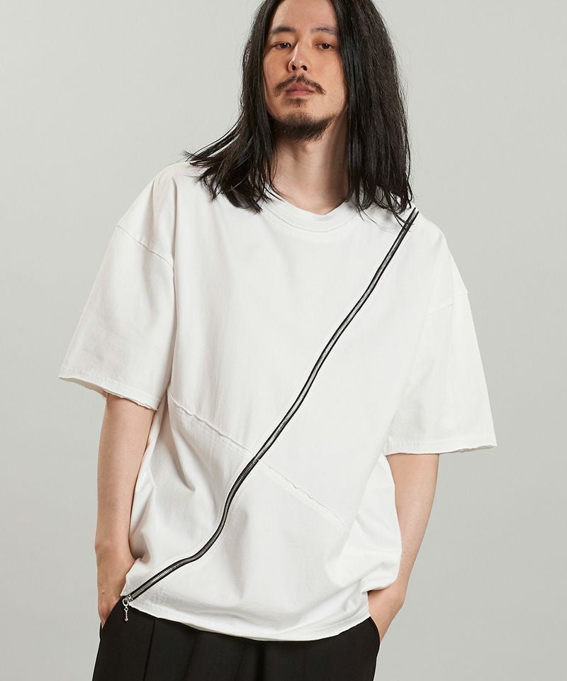 50%OFF【NO ID.(ノーアイディー)】ﾏﾙﾁｼｰﾑZIP BIG-T Tシャツ(456006