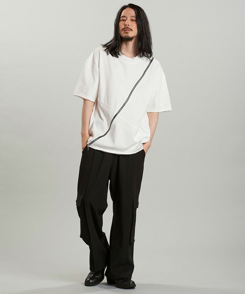 50%OFF【NO ID.(ノーアイディー)】ﾏﾙﾁｼｰﾑZIP BIG-T Tシャツ(456006