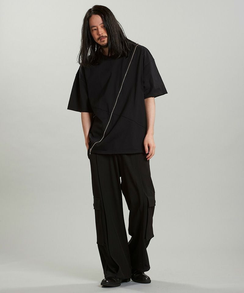 50%OFF【NO ID.(ノーアイディー)】ﾏﾙﾁｼｰﾑZIP BIG-T Tシャツ(456006