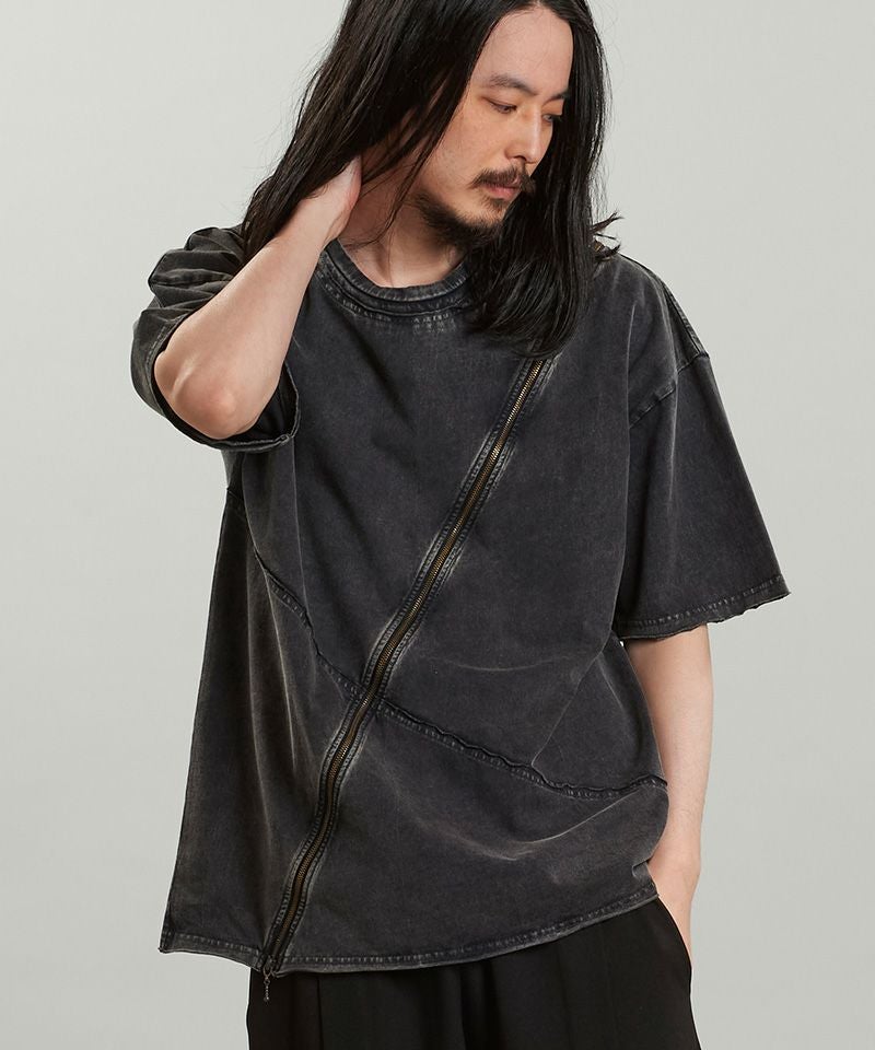 50%OFF【NO ID.(ノーアイディー)】ﾏﾙﾁｼｰﾑZIP BIG-T Tシャツ(456006