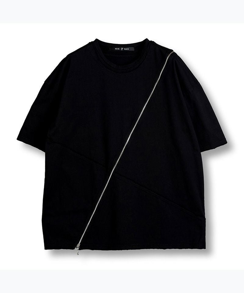 noid 長袖カットソー ブラック サイズ2 50%OFF【NO ID.(ノーアイディー)】ﾏﾙﾁｼｰﾑZIP BIG-T Tシャツ(456006
