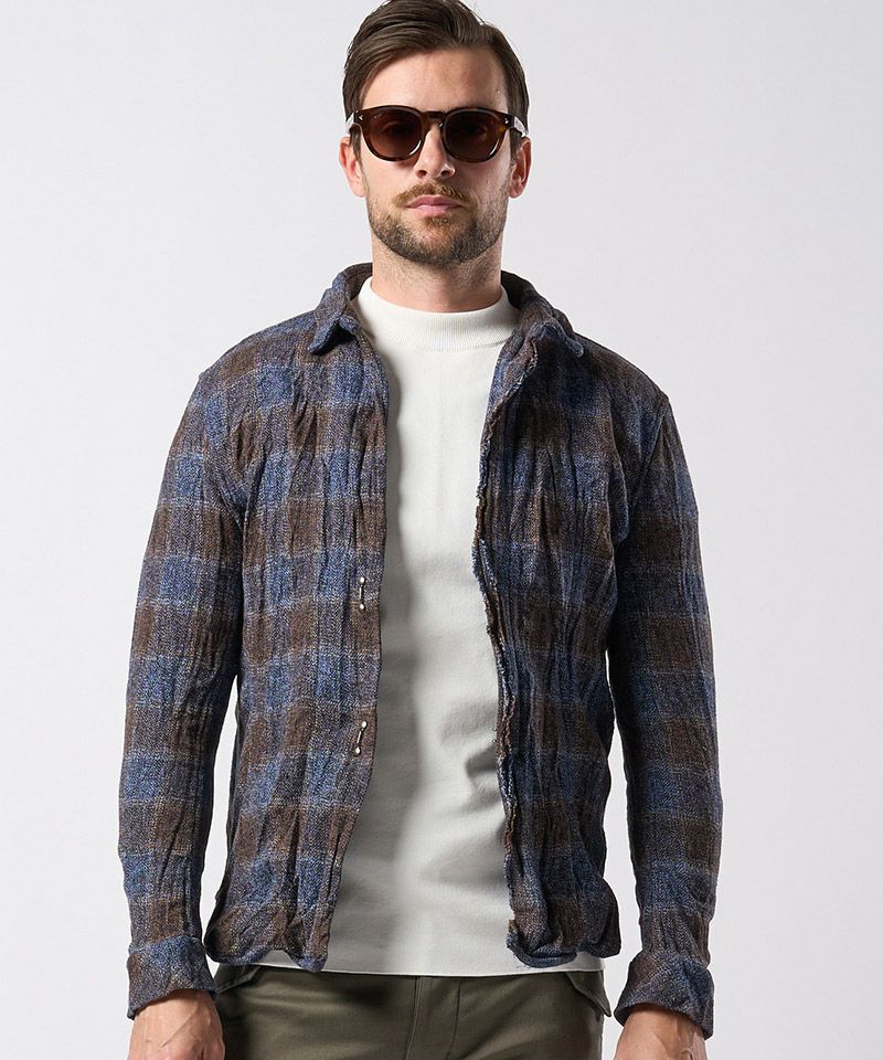 wjk】2-hook tweedy check シャツ(4898 ch89g) | CAMBIO カンビオ