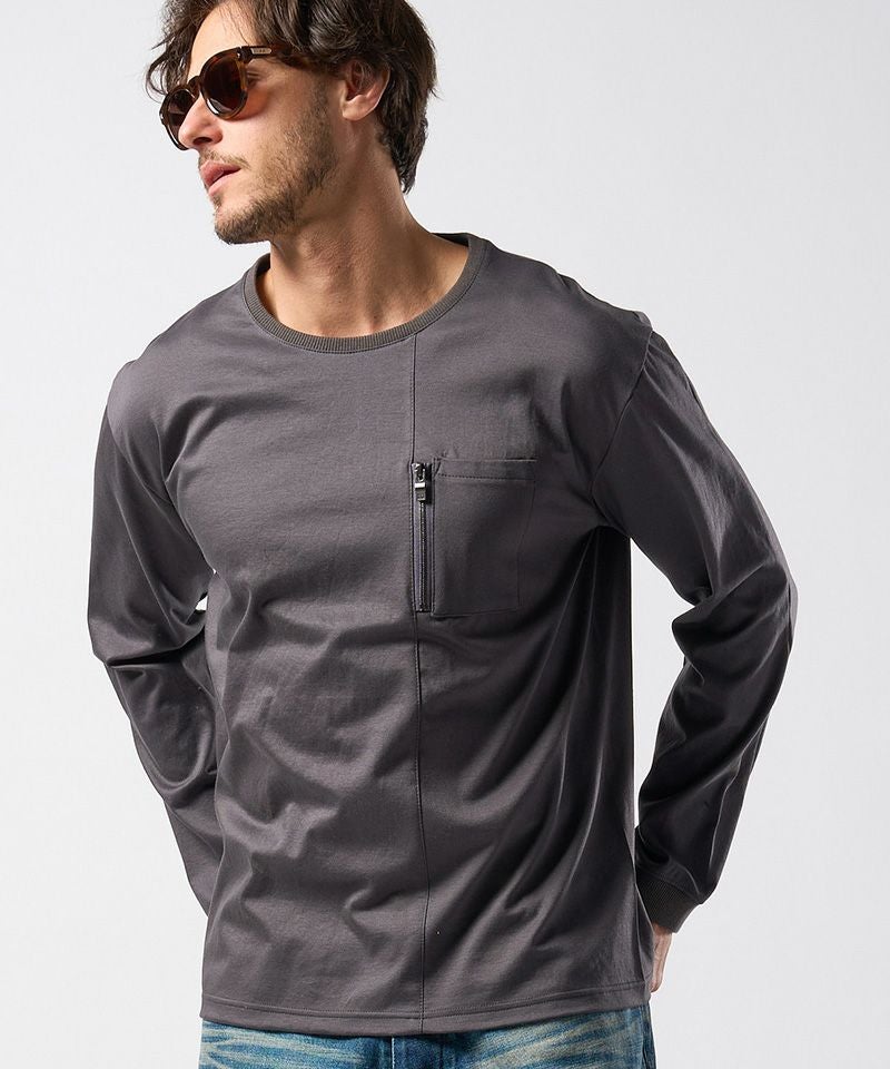 50%OFF【wjk】zip-pocket L-S ロンT(7218 cj70g) | CAMBIO カンビオ 50%OFF【wjk】zip-pocket L-S ロンT(7218 cj70g) | CAMBIO カンビオ