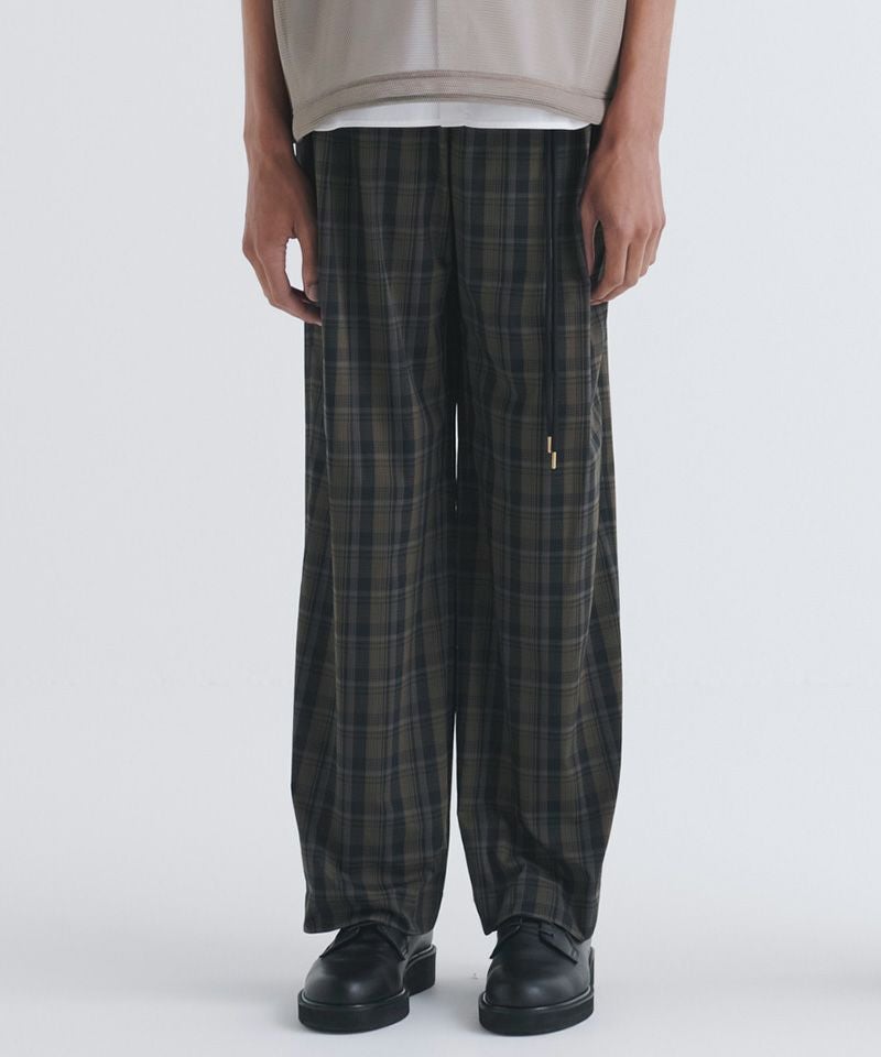 50%OFF【CULLNI(クルニ)】Sheer Check Cloth 1Tuck Relux Pant