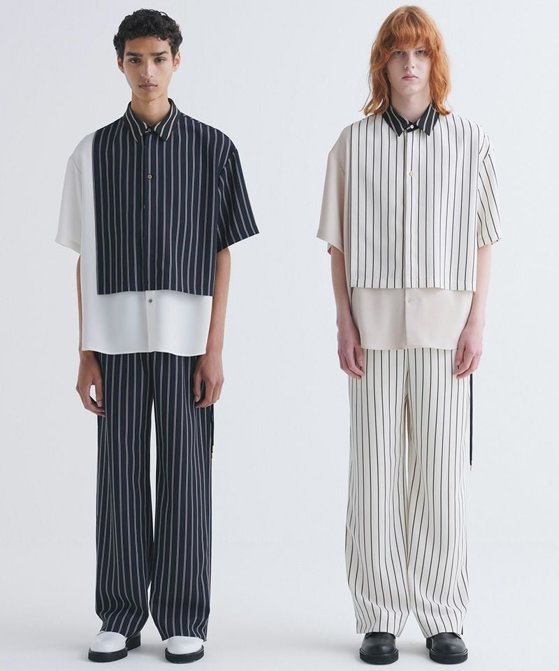 50%OFF【CULLNI(クルニ)】Melange Stripe Twill Asymmetrical Stripe