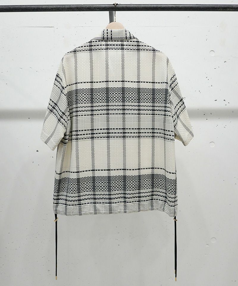 50%OFF【CULLNI(クルニ)】Sheer Tile Check Drawstring Open Coller