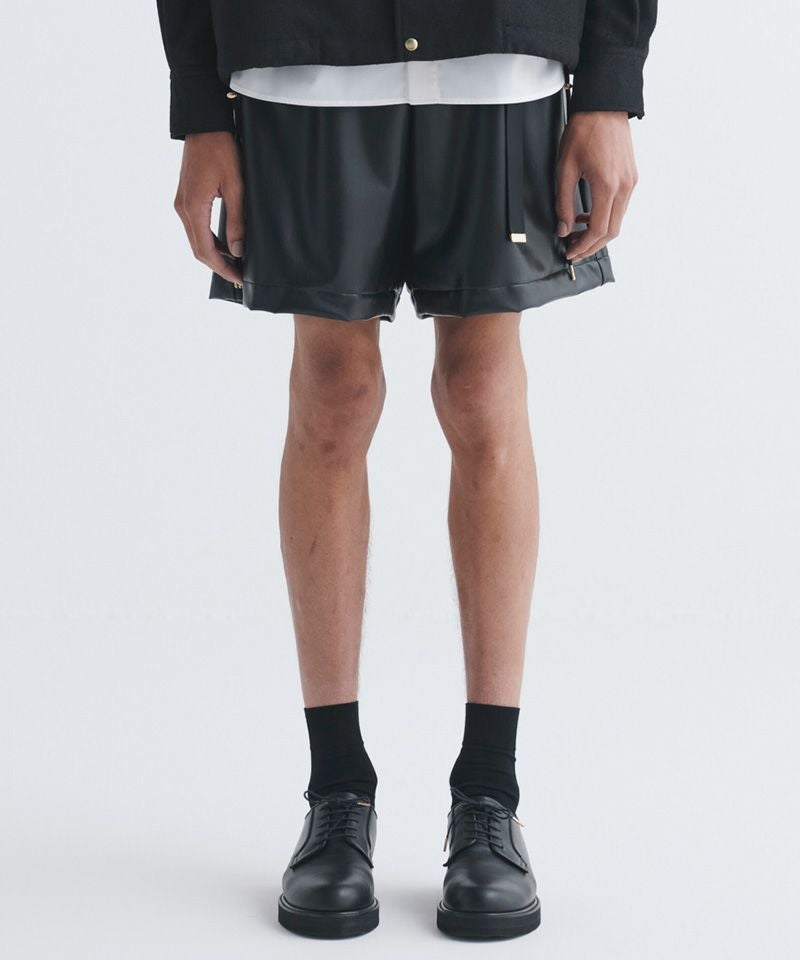 60%OFF【CULLNI(クルニ)】Faux Leather Nylon Belt Easy Short Pant