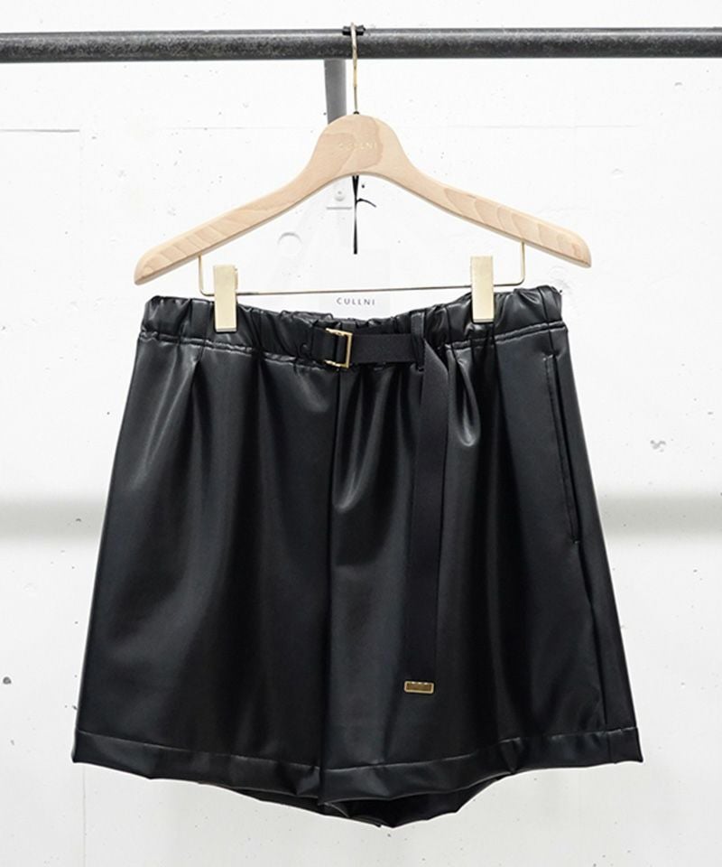 60%OFF【CULLNI(クルニ)】Faux Leather Nylon Belt Easy Short Pant