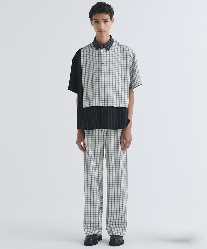 50%OFF【CULLNI(クルニ)】Check Asymmetrical Stripe Short Sleeve