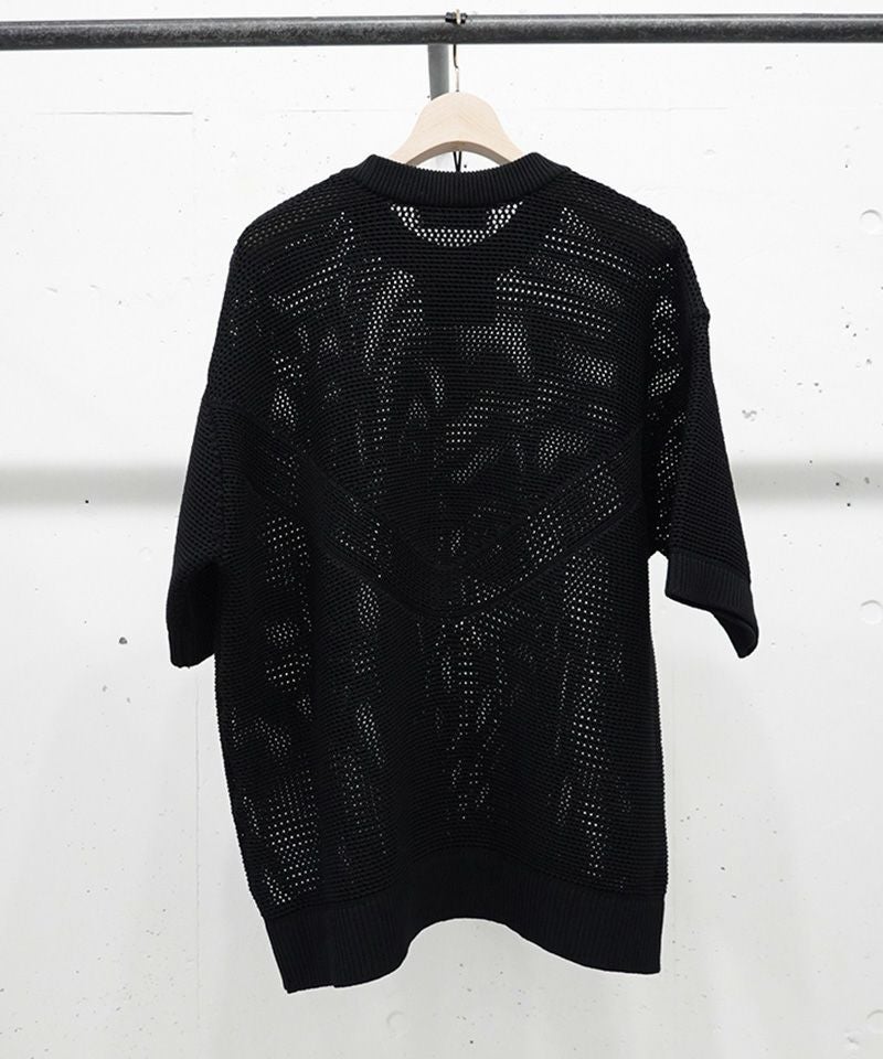50%OFF【CULLNI(クルニ)】Bi Color Mesh Knit Short Sleeve Pullover