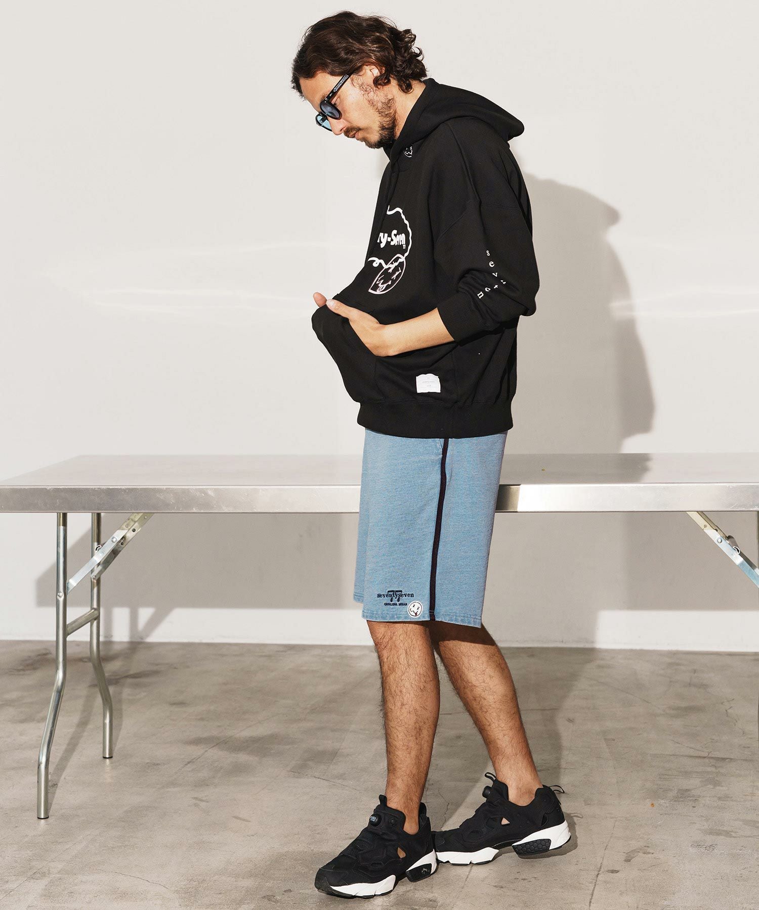 30%OFF【seventy seven(セブンティセブン)】denim jersey short pants