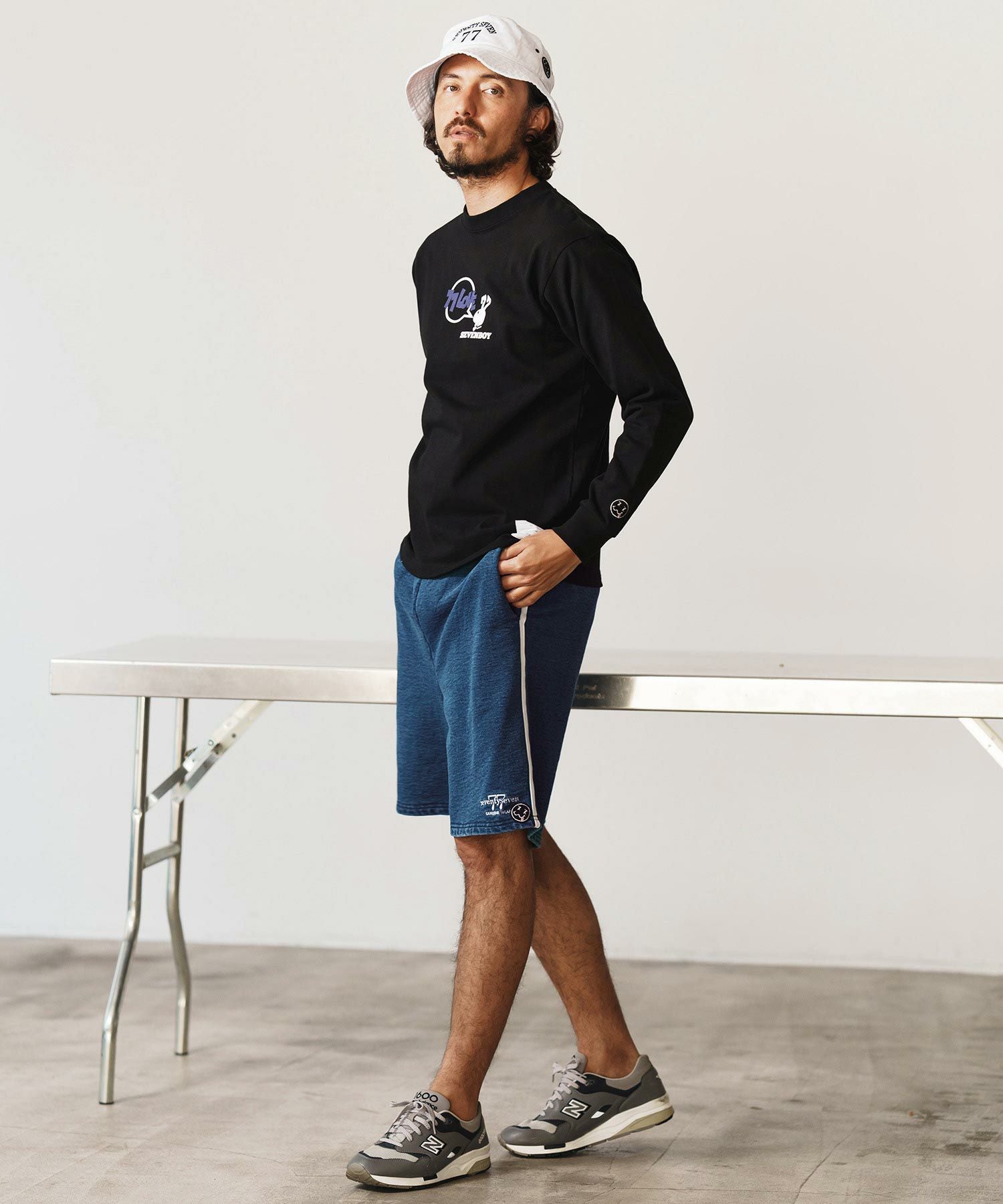 30%OFF【seventy seven(セブンティセブン)】denim jersey short pants