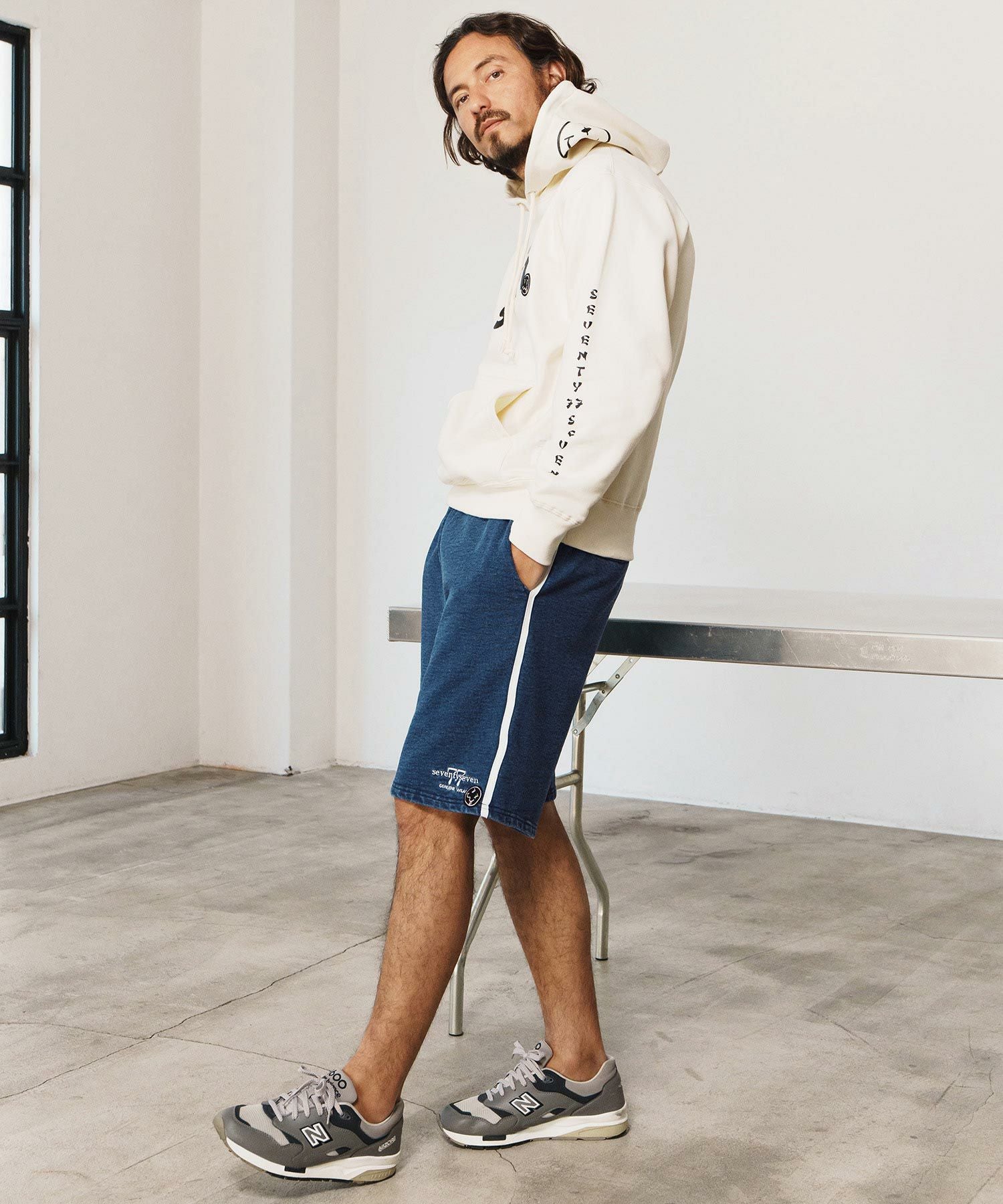 30%OFF【seventy seven(セブンティセブン)】denim jersey short pants
