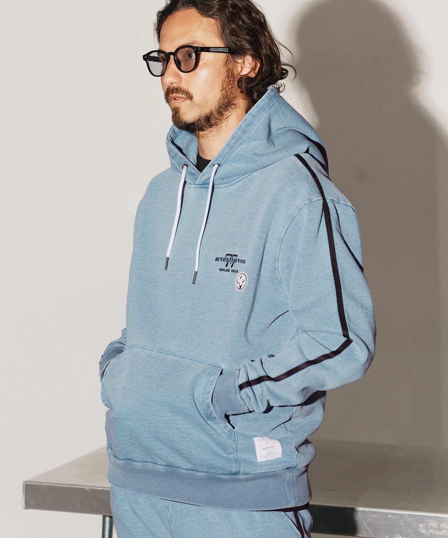 30%OFF【seventy seven(セブンティセブン)】denim jersey P-O parka