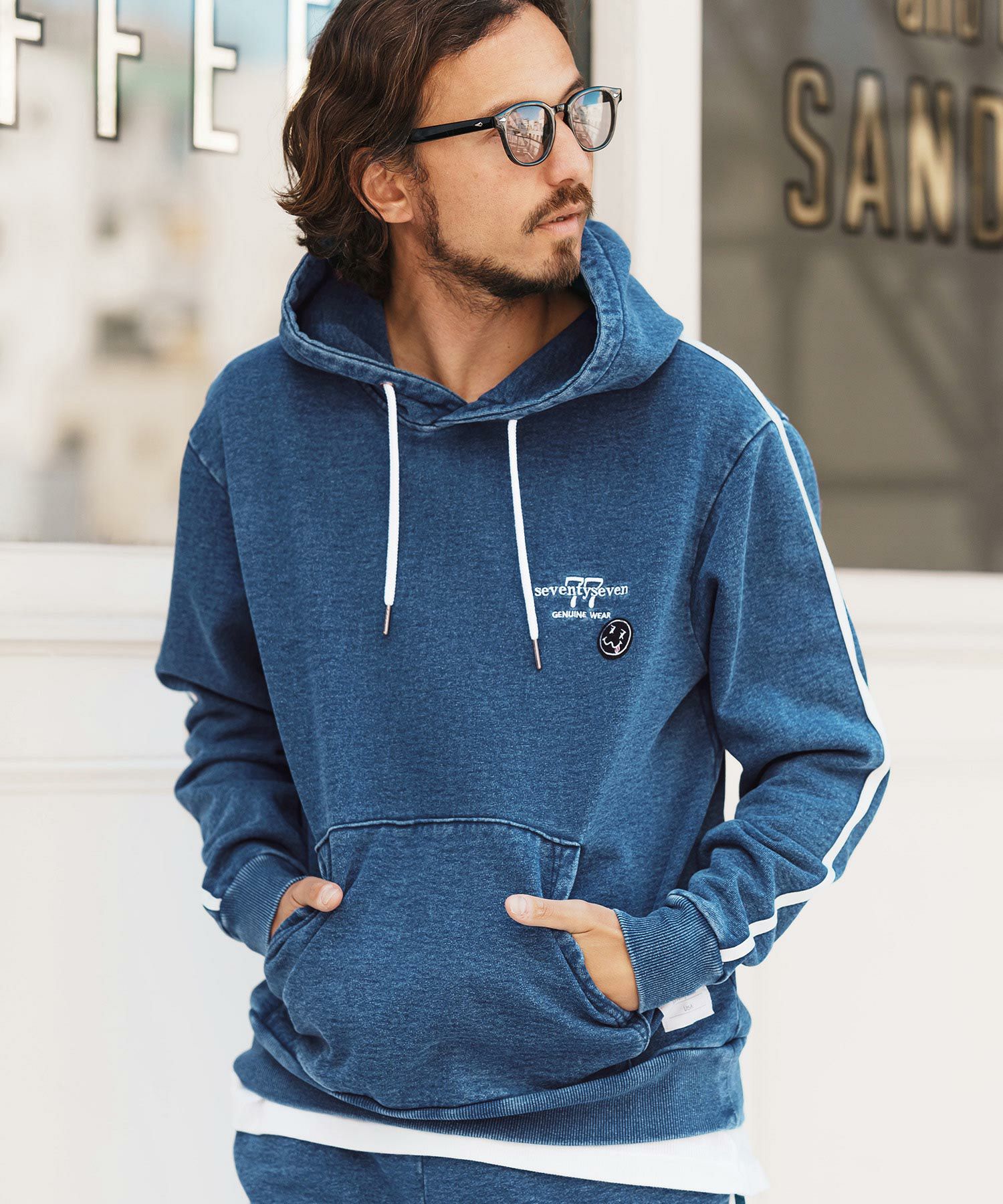 seventy seven(セブンティセブン)】denim jersey P-O parka ニット