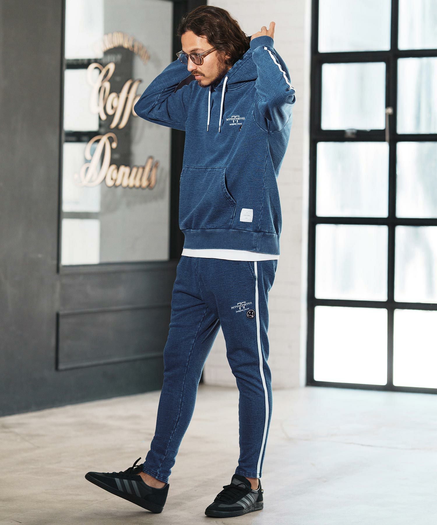 seventy seven(セブンティセブン)】denim jersey P-O parka ニット