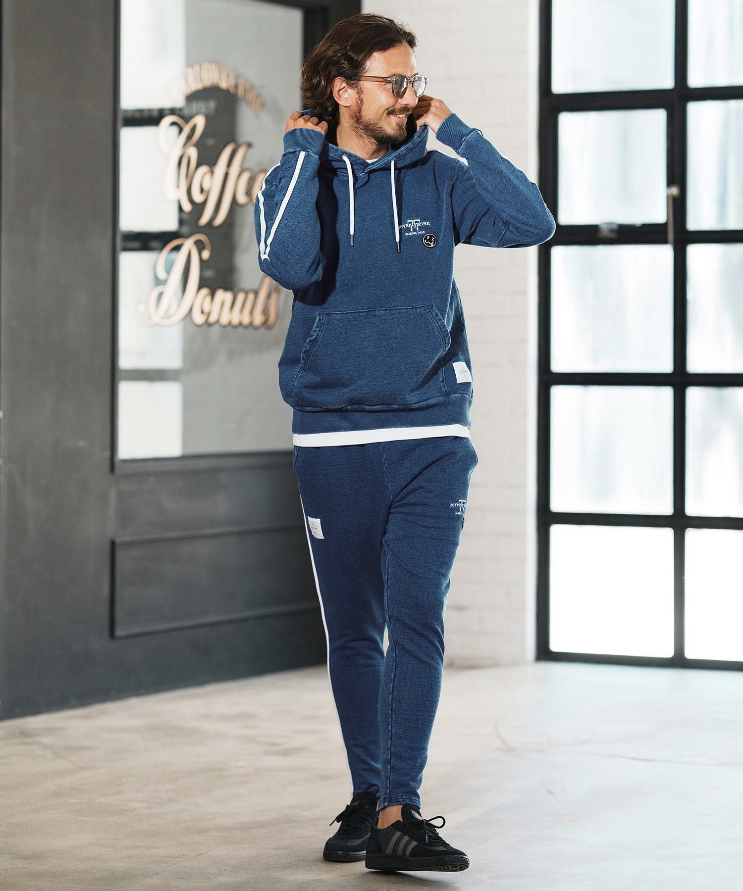 seventy seven(セブンティセブン)】denim jersey P-O parka ニット