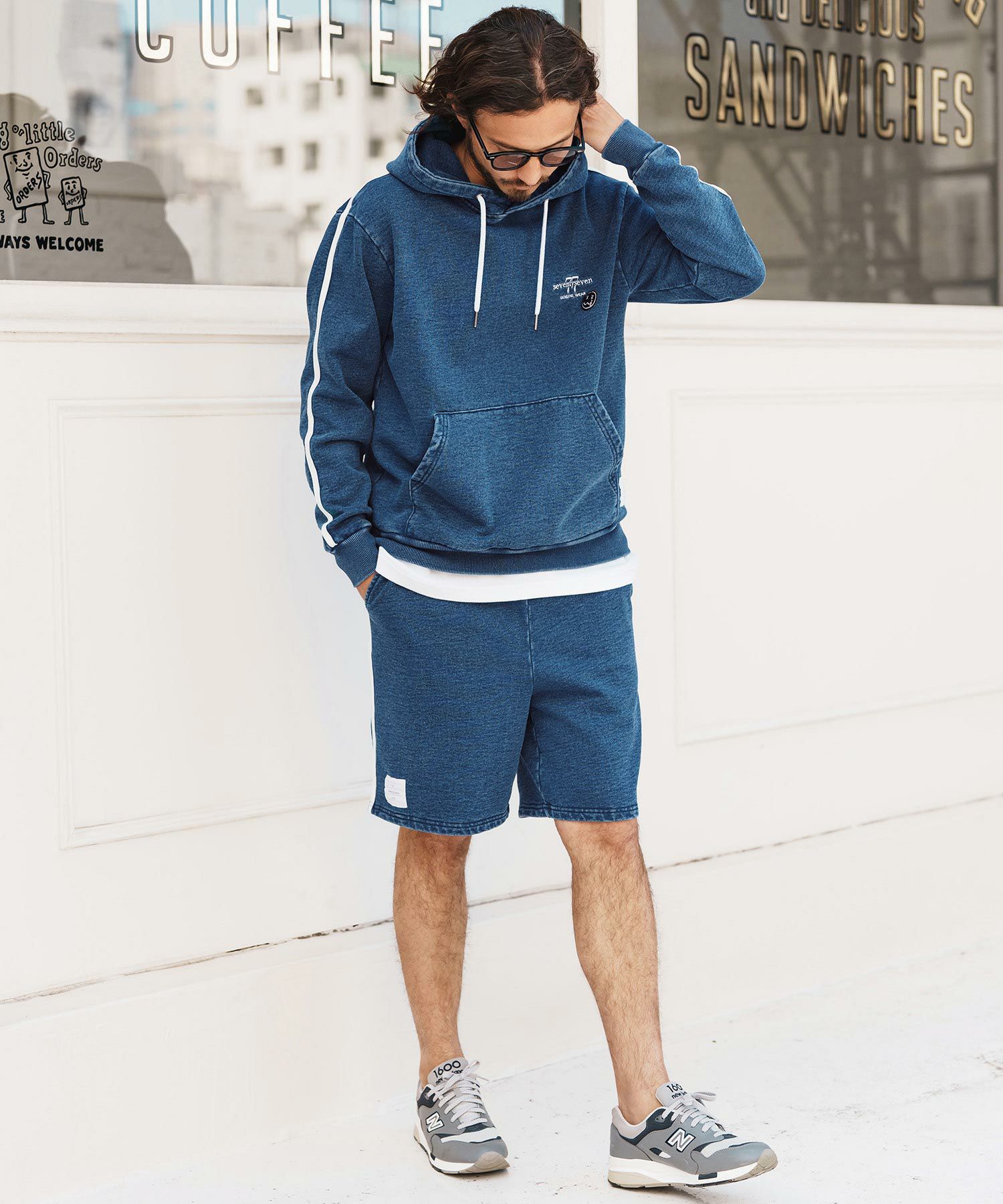 seventy seven(セブンティセブン)】denim jersey P-O parka ニット