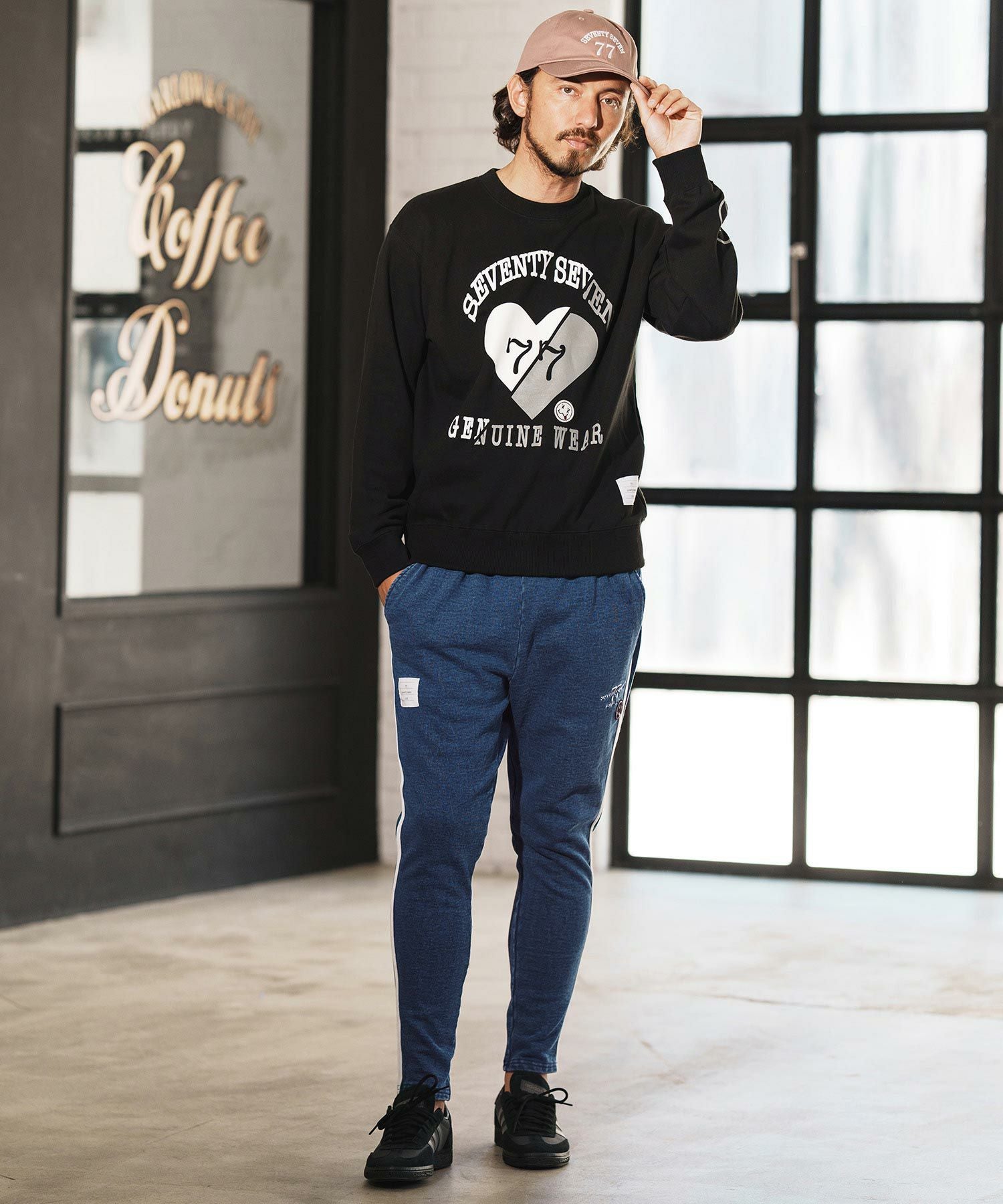 50%OFF【seventy seven(セブンティセブン)】denim jersey pants ニット