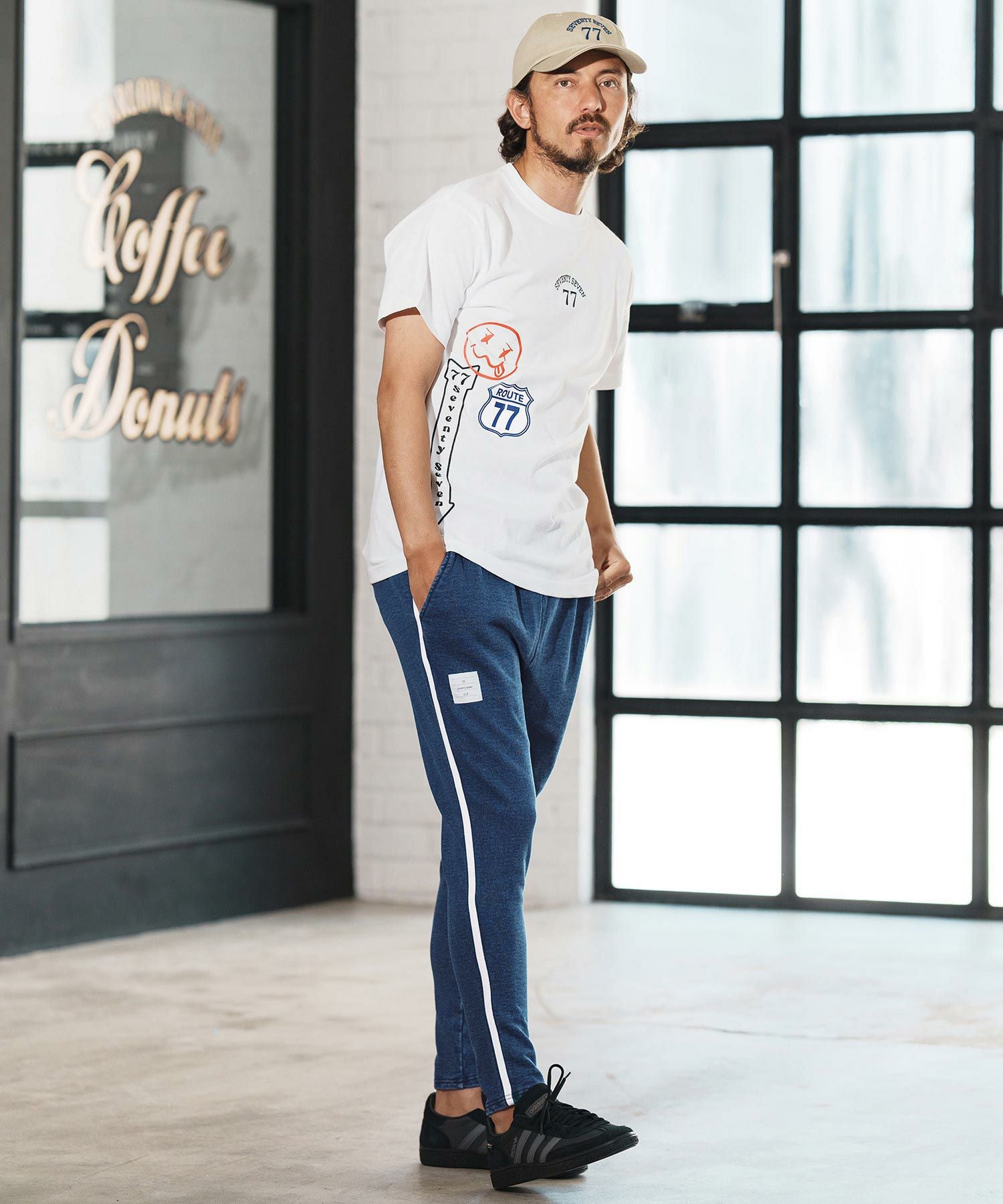 50%OFF【seventy seven(セブンティセブン)】denim jersey pants ニット