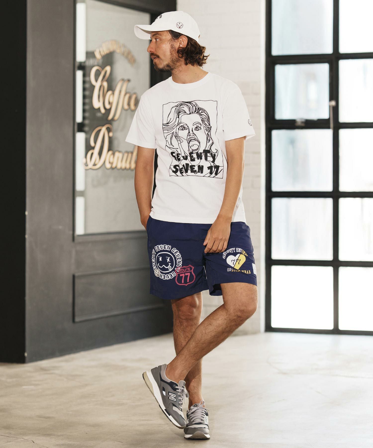 seventy seven(セブンティセブン)】nylon short pants (77mix