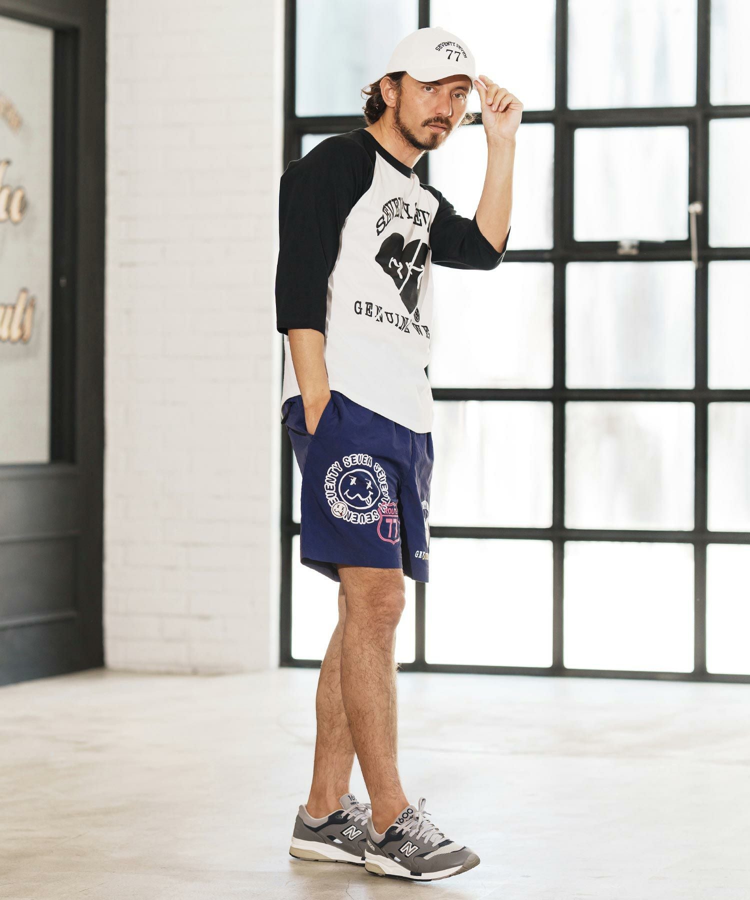 seventy seven(セブンティセブン)】nylon short pants (77mix