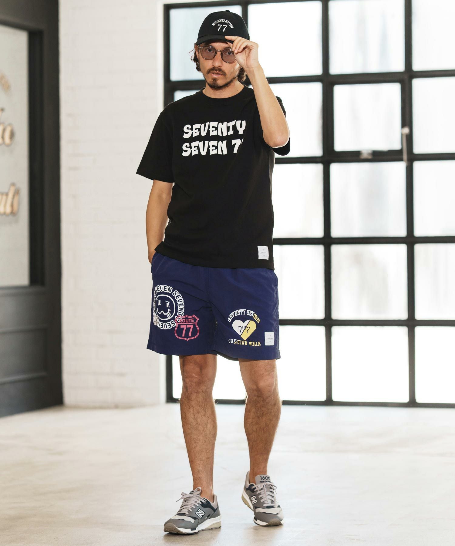 seventy seven(セブンティセブン)】nylon short pants (77mix