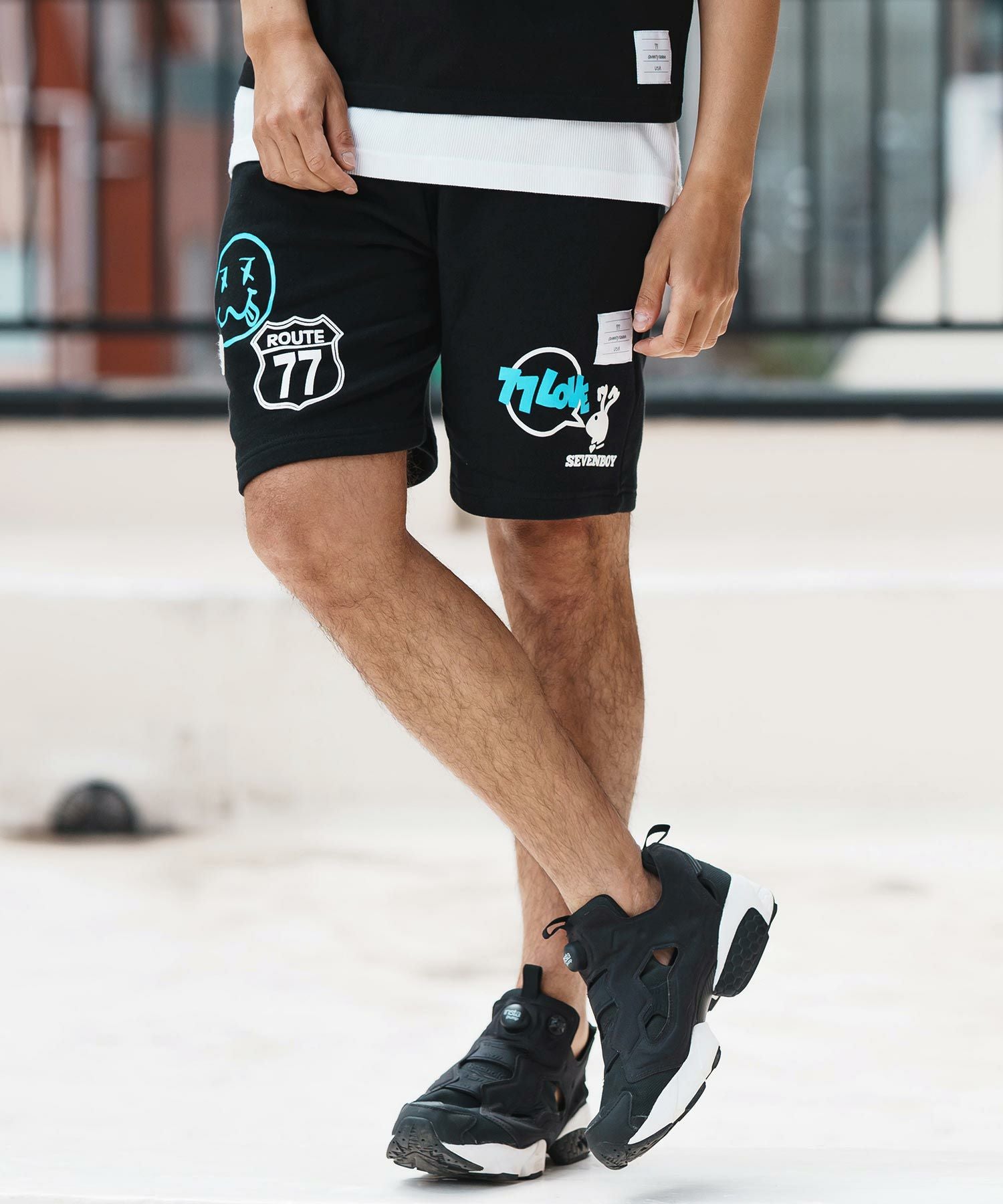 seventy seven(セブンティセブン)】middle onz sweat short pants