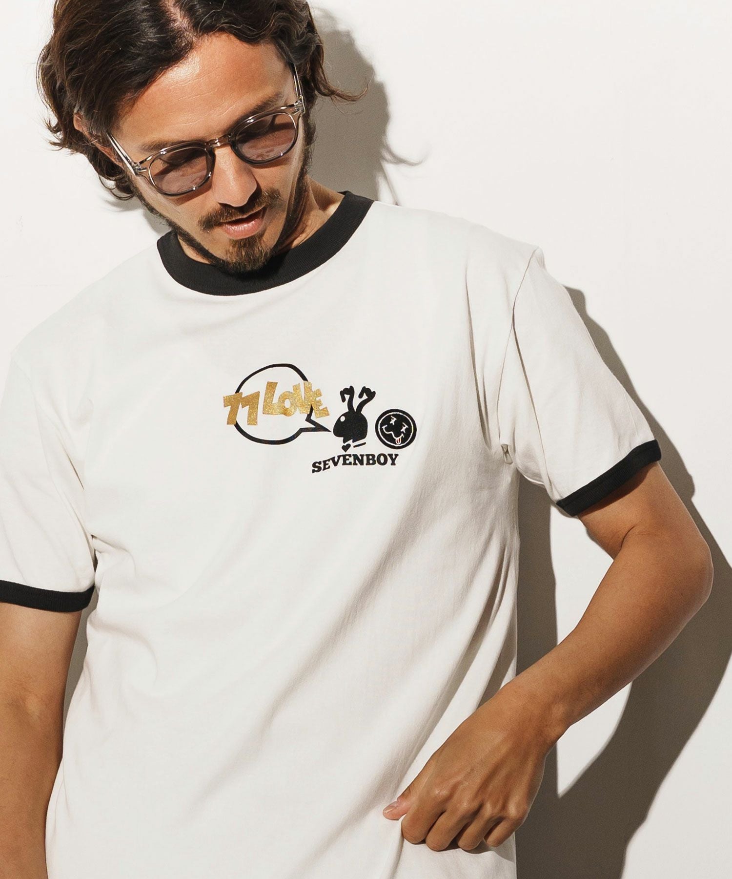 seventy seven(セブンティセブン)】middle onz S-S ringer t-shirts