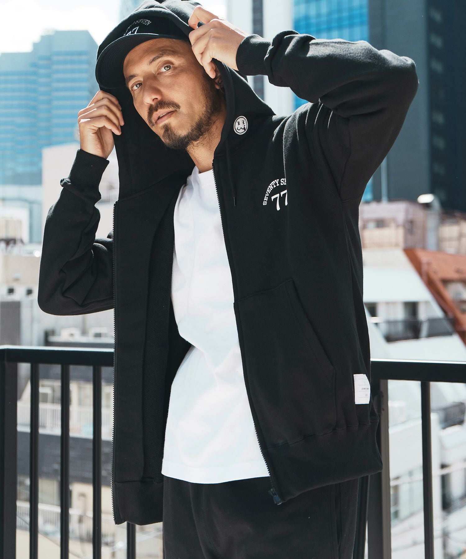 seventy seven(セブンティセブン)】middle onz zip up sweat hoodie