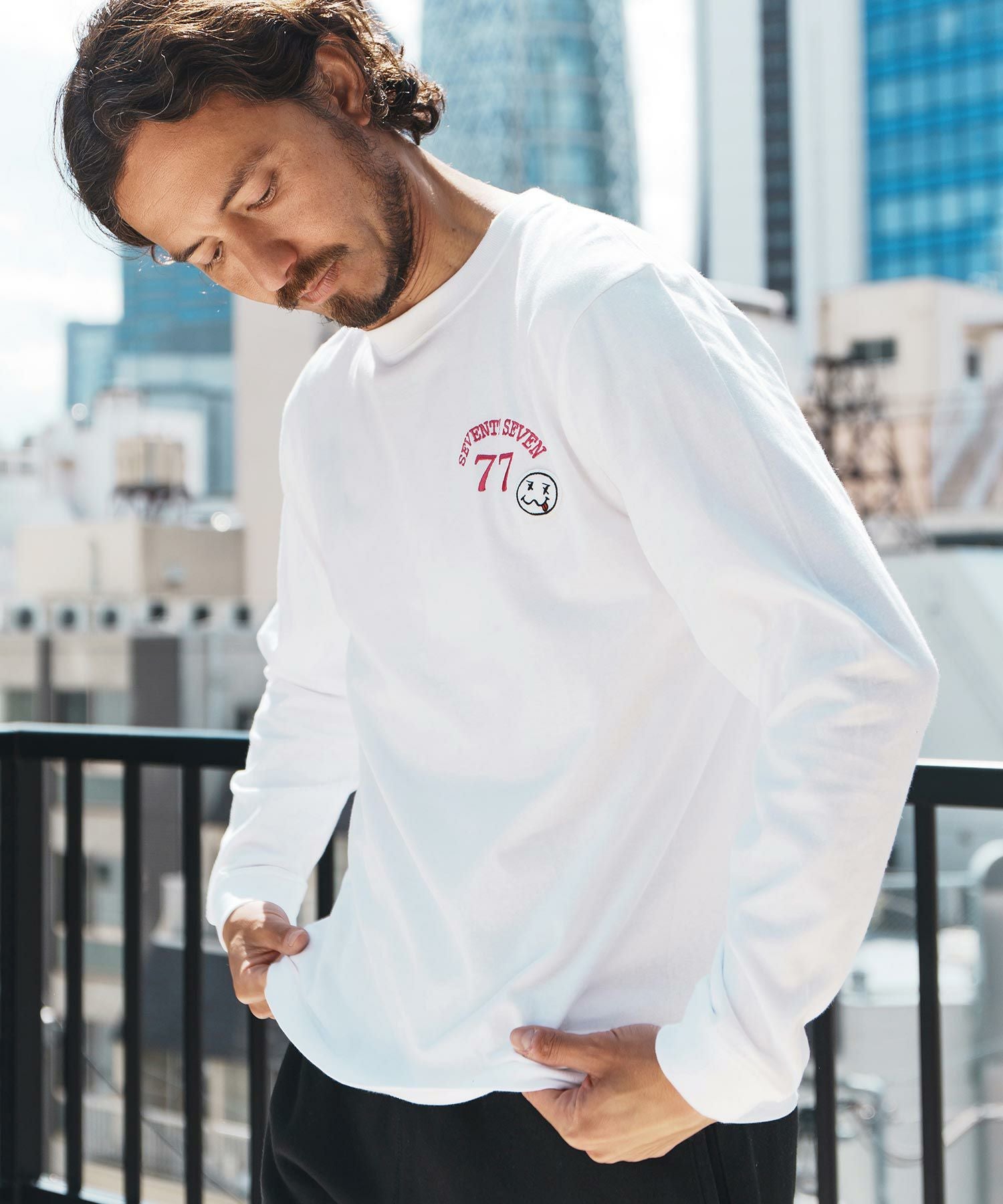 seventy seven(セブンティセブン)】middle onz L-S t-shirts (77arch