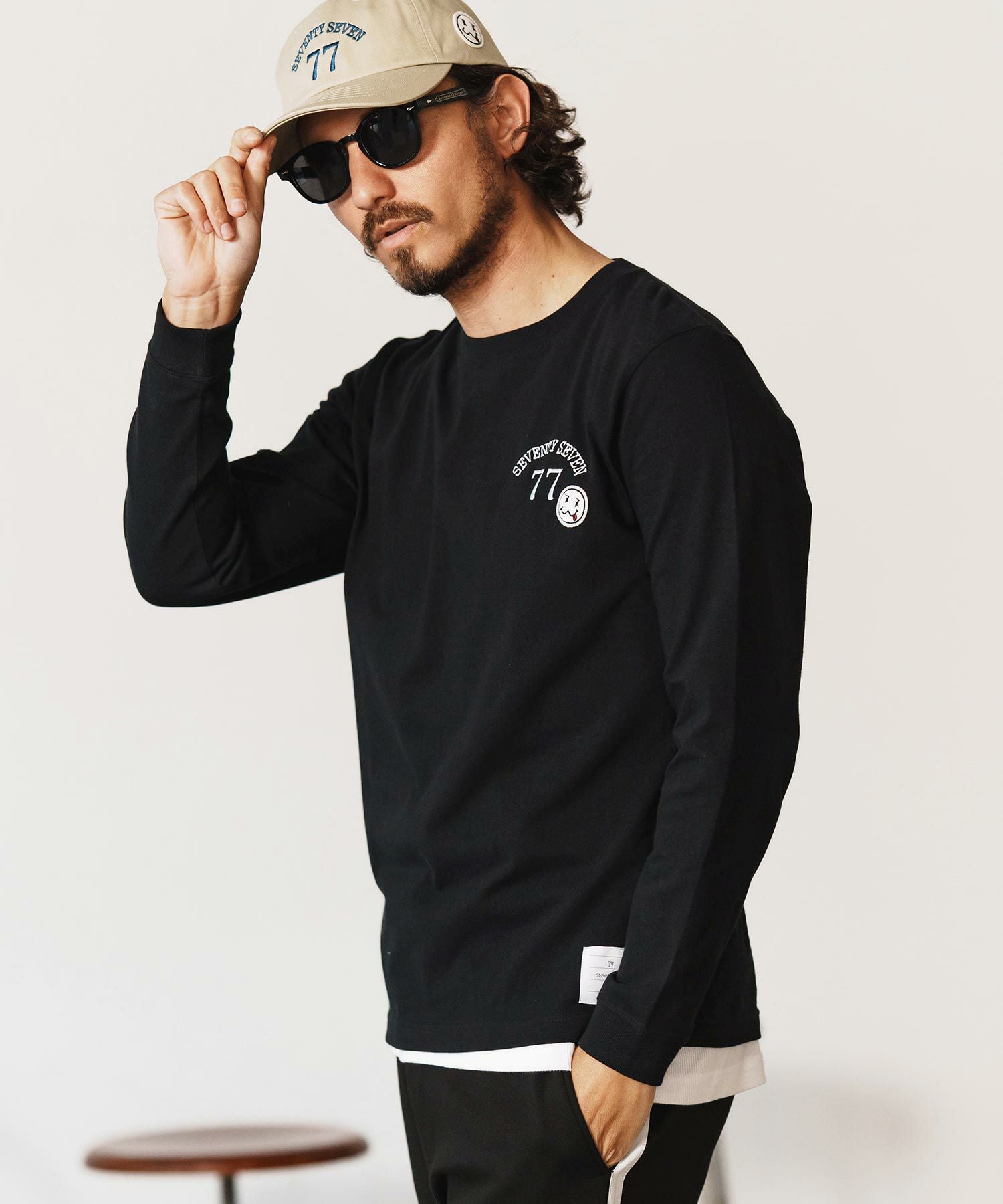 【のん】アパレル seventy seven(セブンティセブン)】middle onz L-S t-shirts (77arch