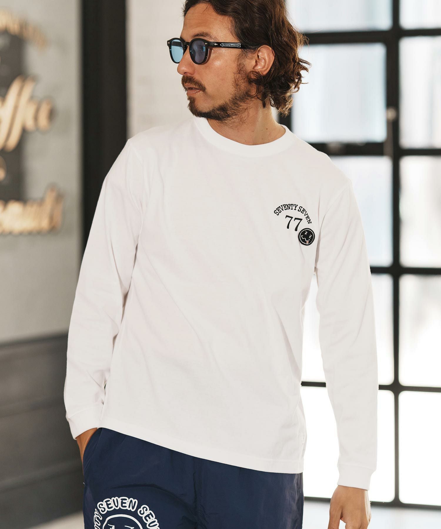 seventy seven(セブンティセブン)】middle onz L-S t-shirts (77arch