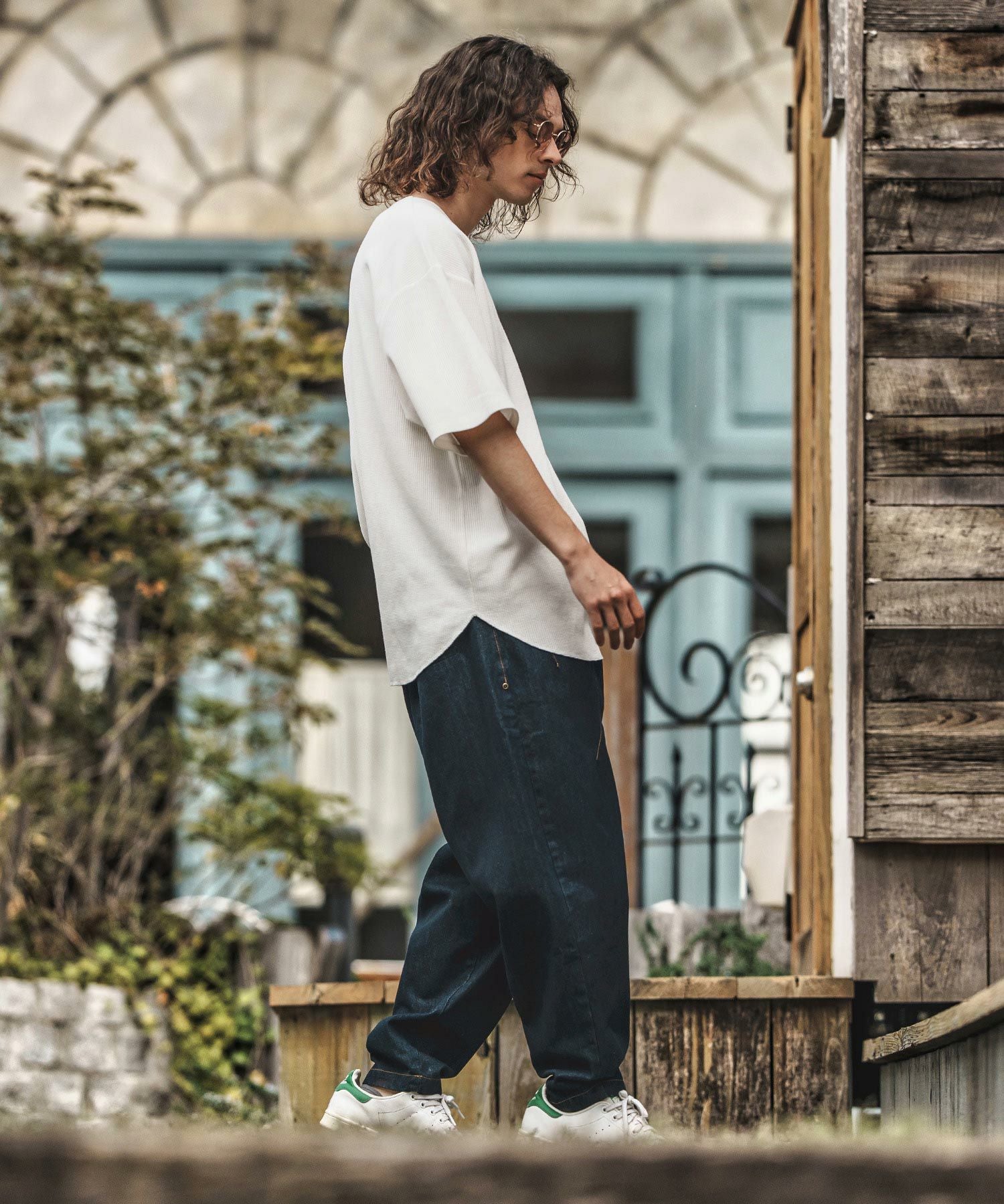 30%OFF【CAMBIO(カンビオ)】Zip Up Henley Neck Waffle Cut sew T