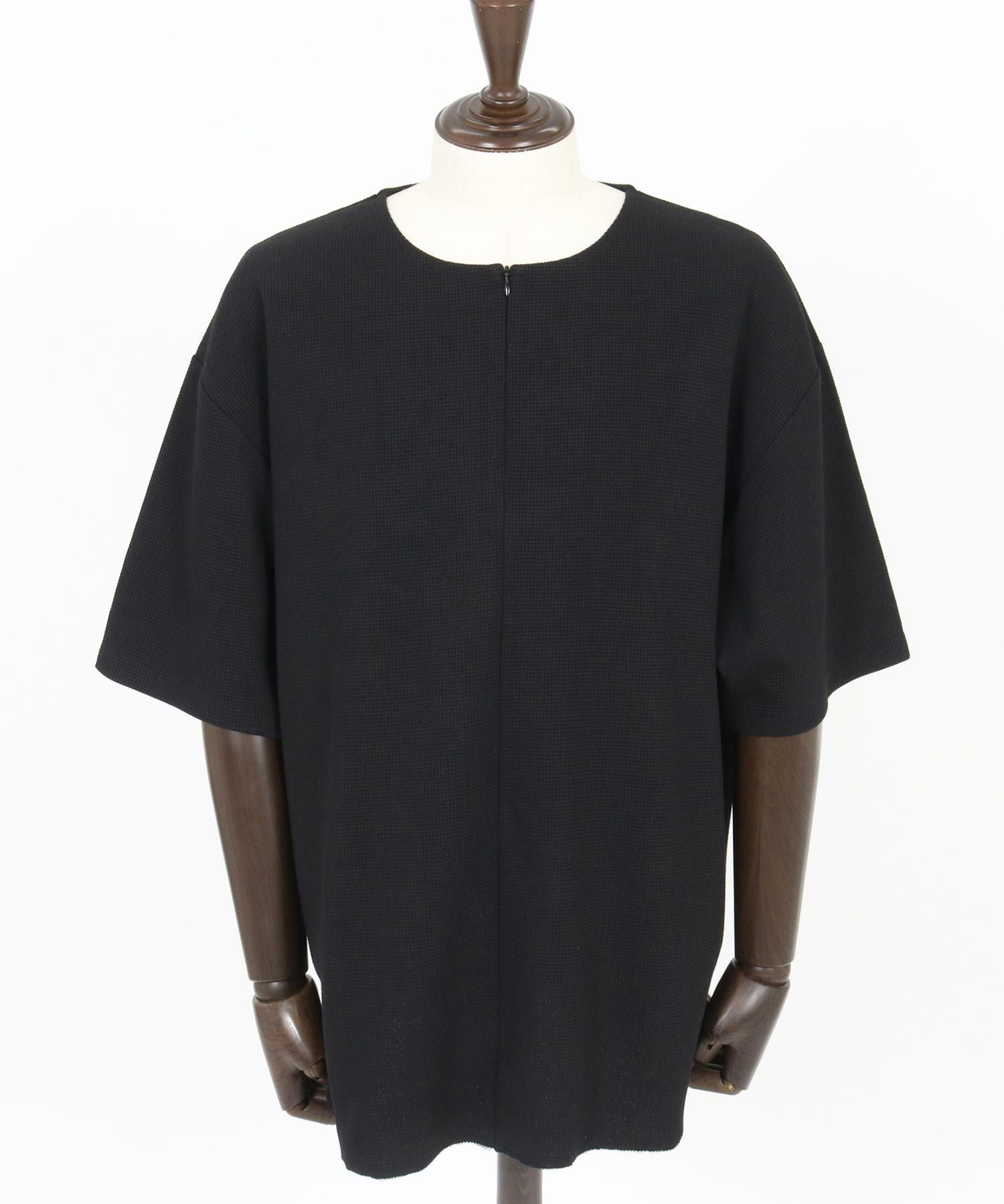 30%OFF【CAMBIO(カンビオ)】Zip Up Henley Neck Waffle Cut sew T