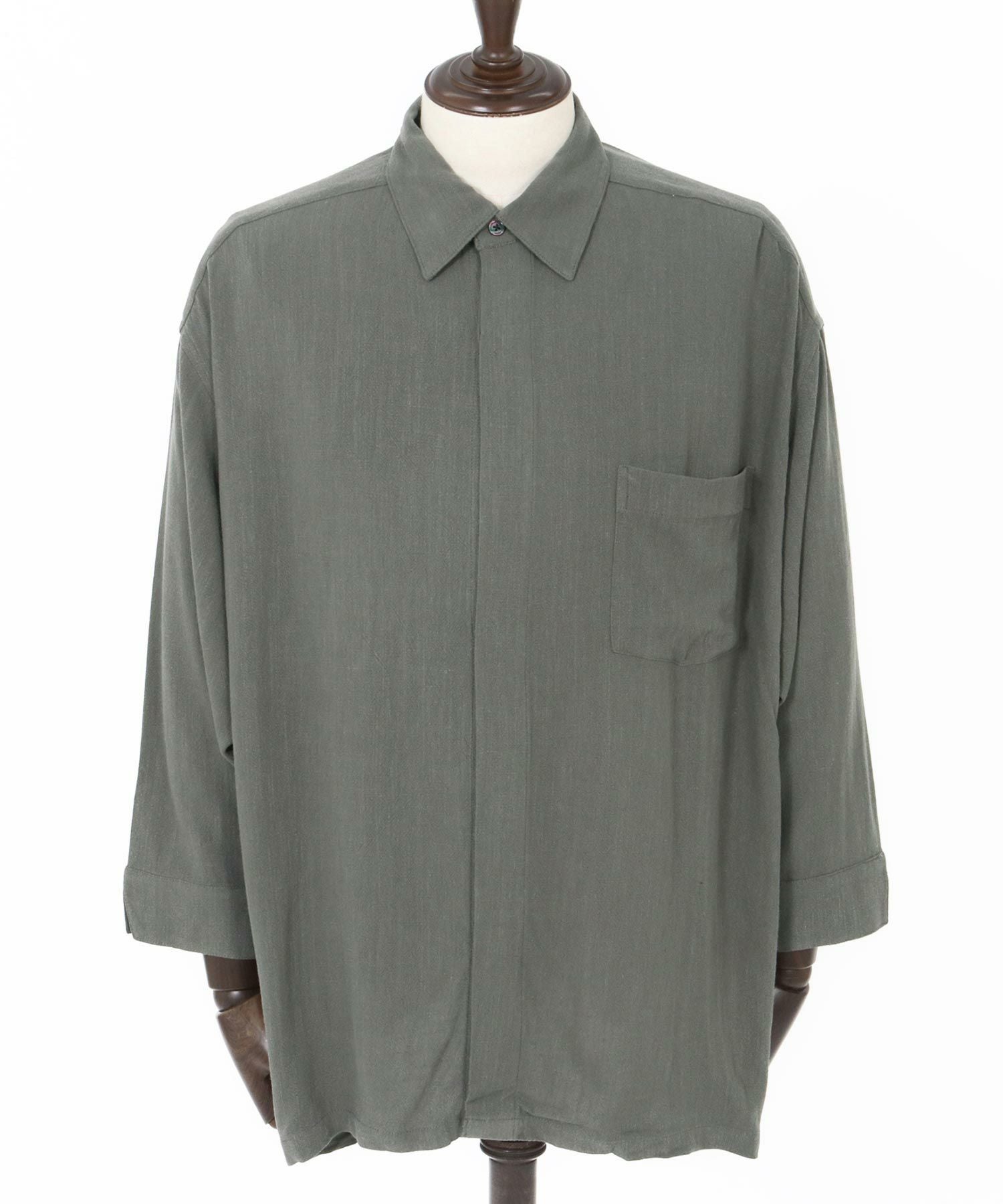 50%OFF【CAMBIO(カンビオ)】Linen Rayon Fly Front 3-4 Sleeve Shirts