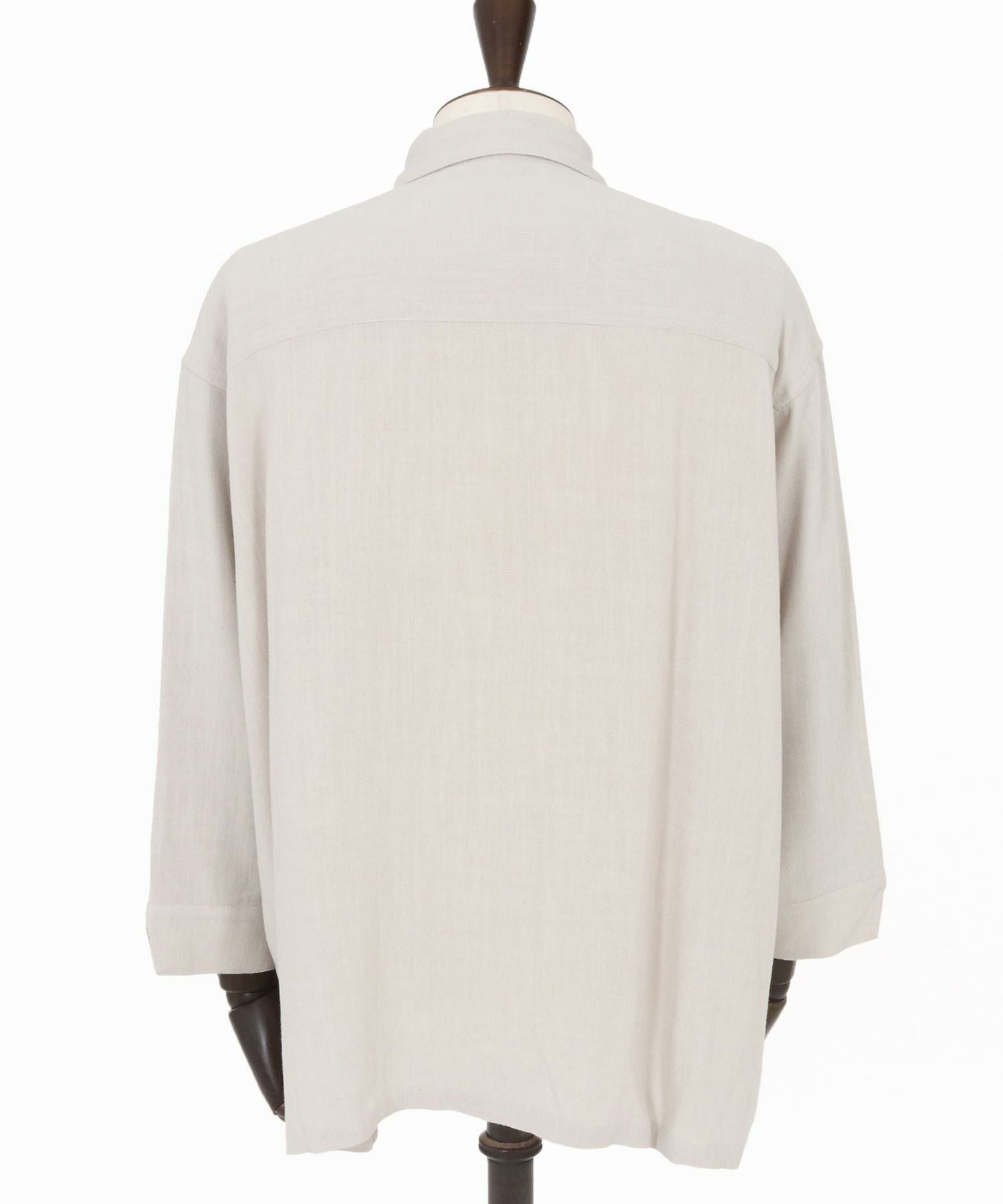 50%OFF【CAMBIO(カンビオ)】Linen Rayon Fly Front 3-4 Sleeve Shirts