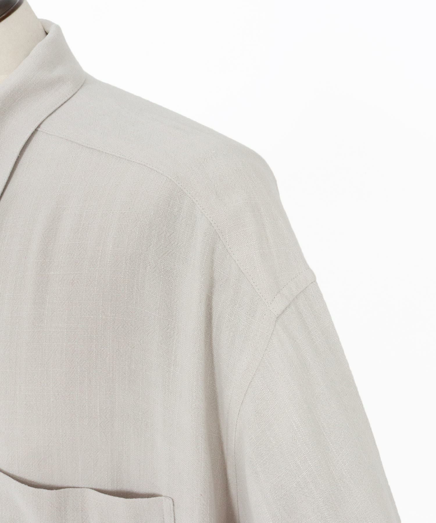 50%OFF【CAMBIO(カンビオ)】Linen Rayon Fly Front 3-4 Sleeve Shirts