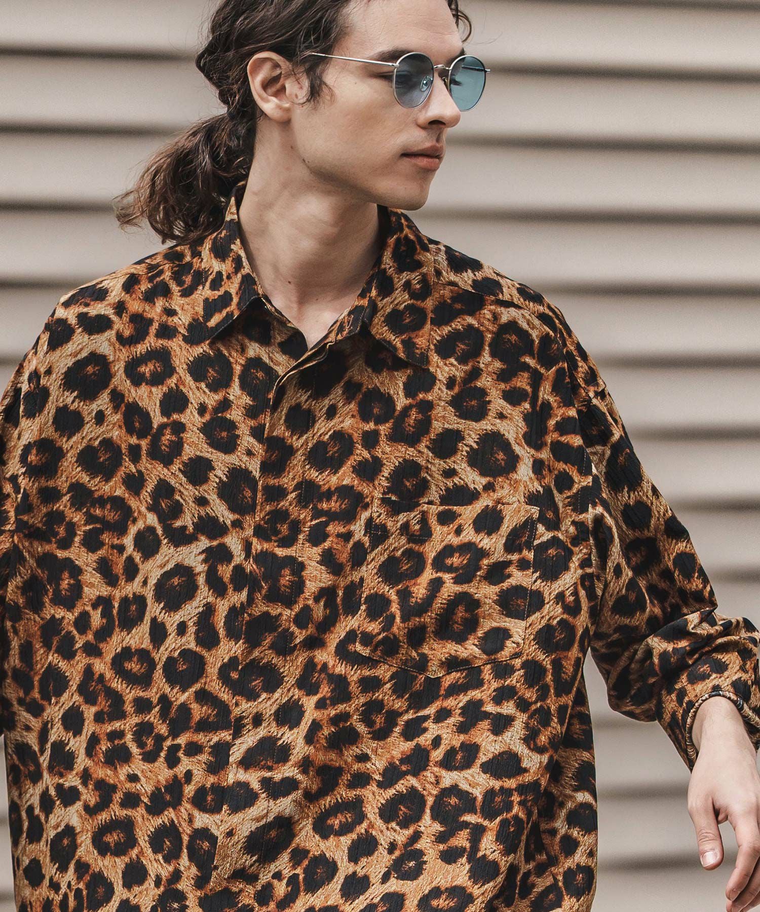 30%OFF【CAMBIO(カンビオ)】Leopard and Dobby Jacquard Fly Front 3-4