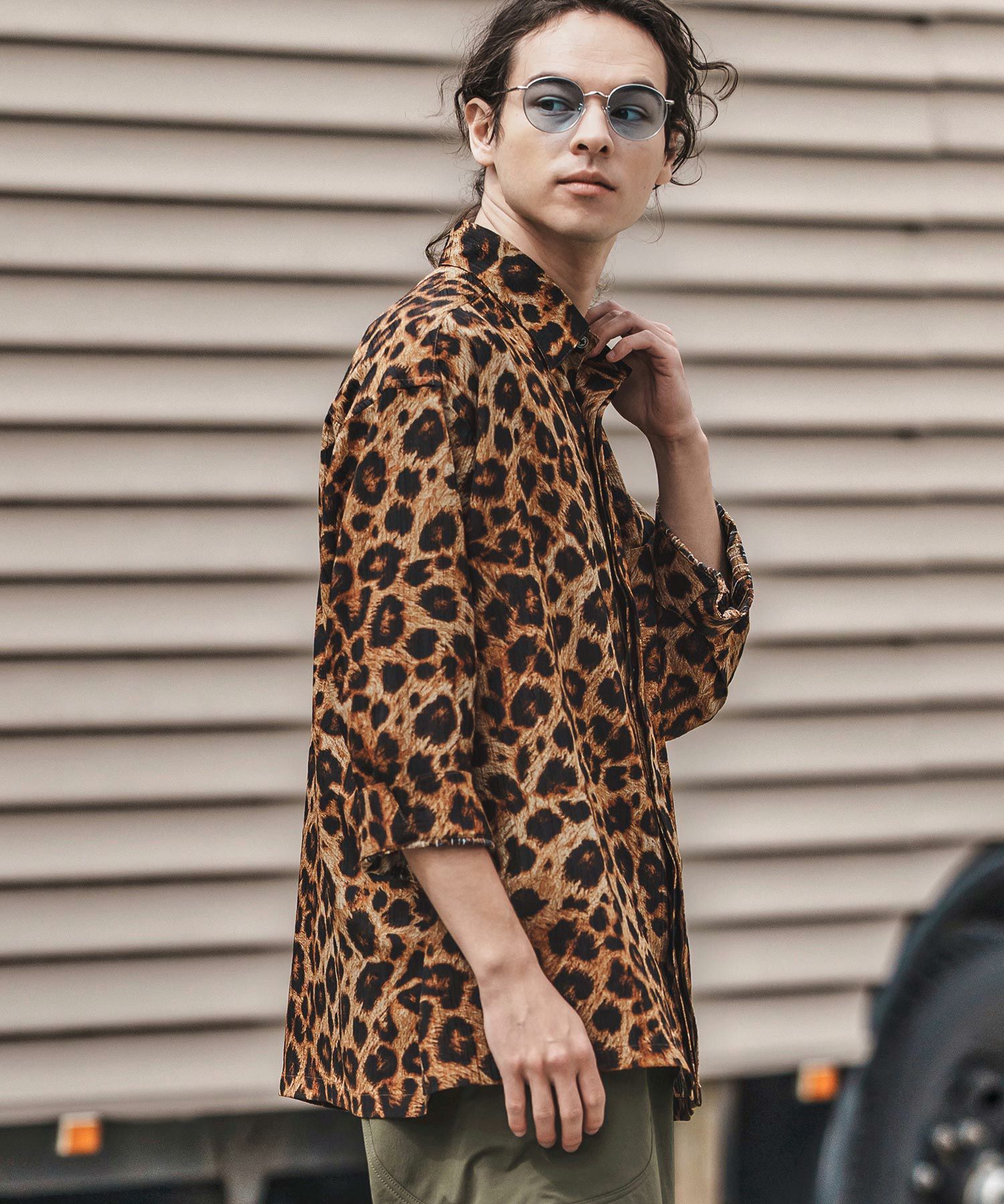 30%OFF【CAMBIO(カンビオ)】Leopard and Dobby Jacquard Fly Front 3-4