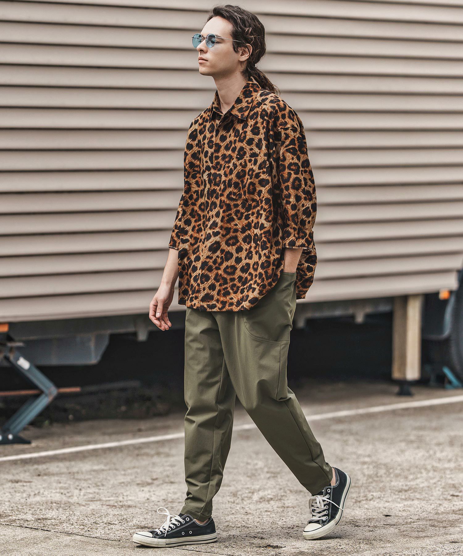 30%OFF【CAMBIO(カンビオ)】Leopard and Dobby Jacquard Fly Front 3-4