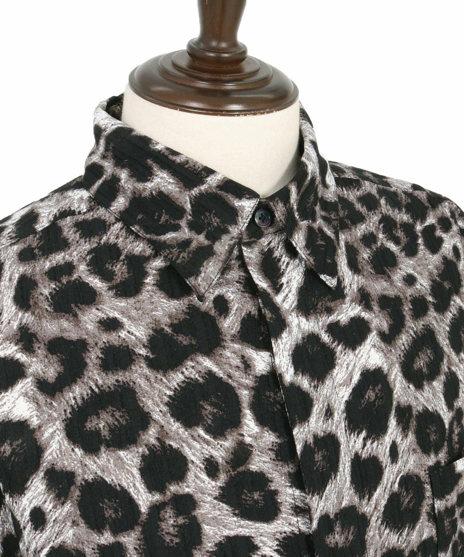 30%OFF【CAMBIO(カンビオ)】Leopard and Dobby Jacquard Fly Front 3-4