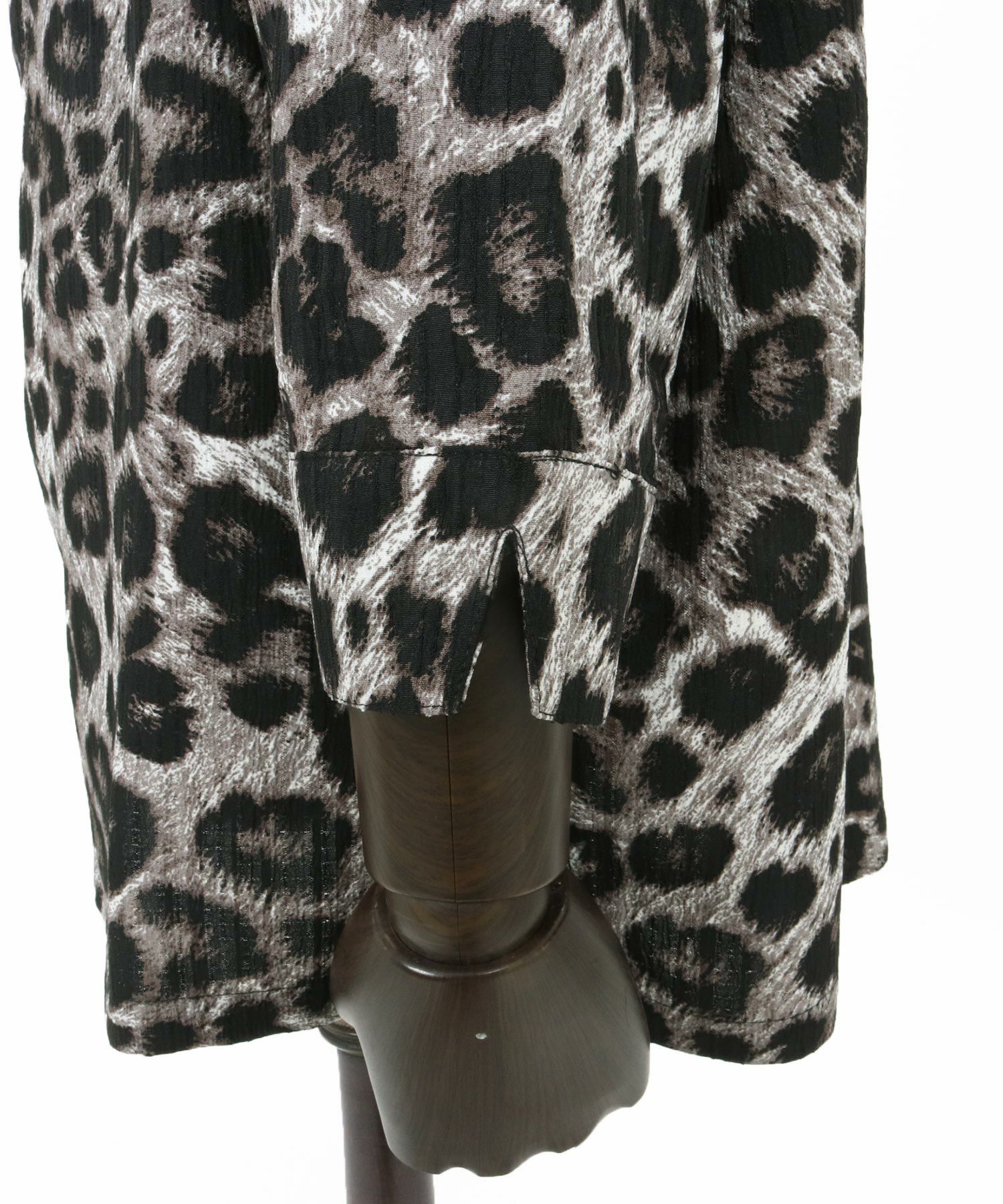 30%OFF【CAMBIO(カンビオ)】Leopard and Dobby Jacquard Fly Front 3-4