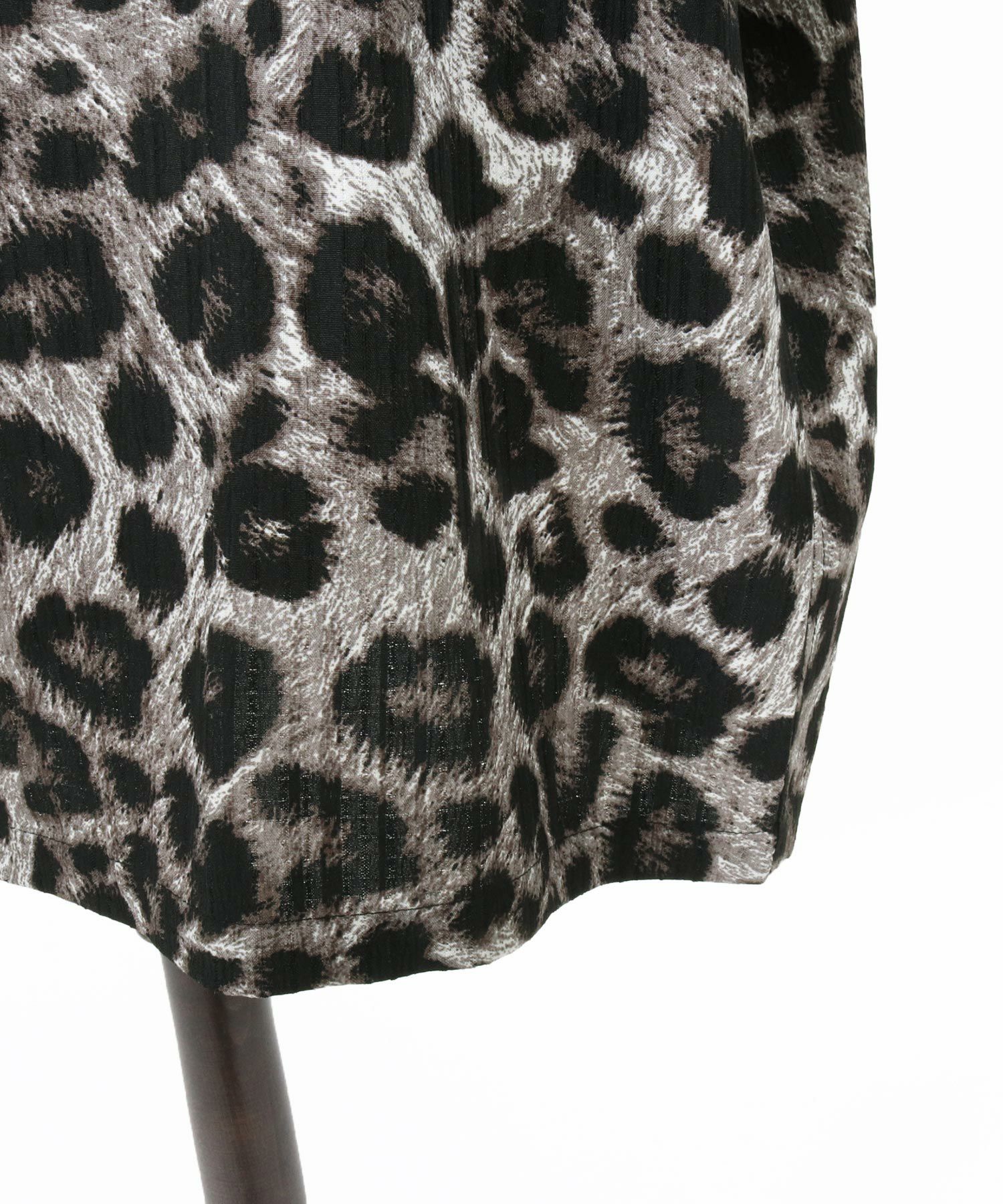 30%OFF【CAMBIO(カンビオ)】Leopard and Dobby Jacquard Fly Front 3-4