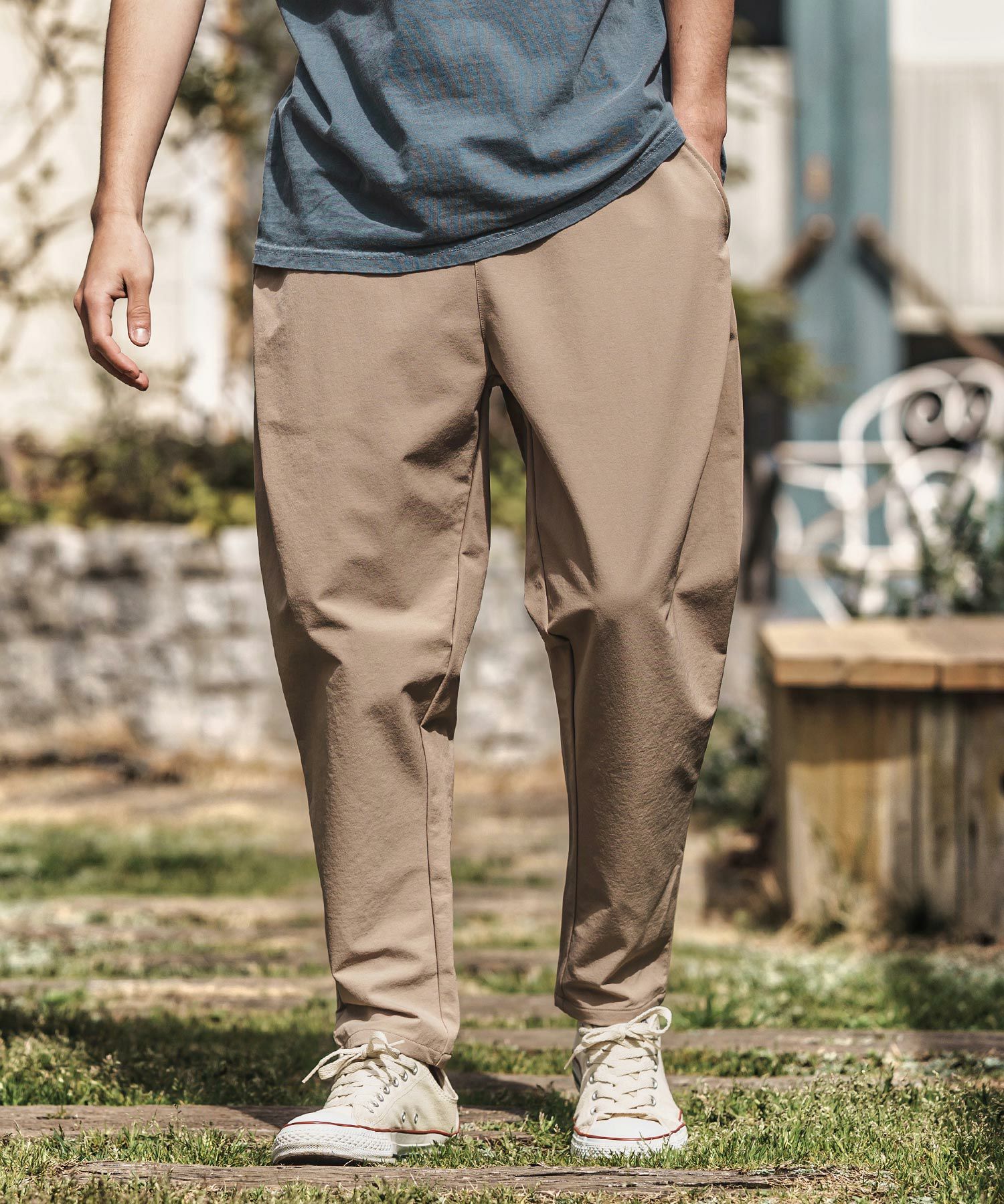 CAMBIO(カンビオ)】Stretch Nylon Tapered Pants ナイロンテーパード